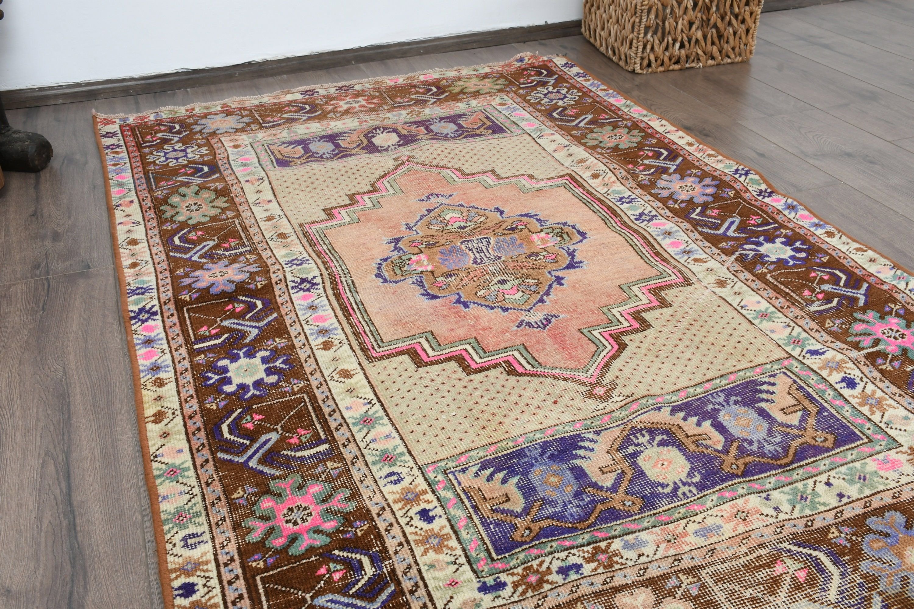 Eclectic Rug, 3.3x5.2 ft Accent Rug, Turkish Rug, Vintage Rug, Brown Anatolian Rugs, Bedroom Rug, Moroccan Rugs, Entry Rug, Antique Rug