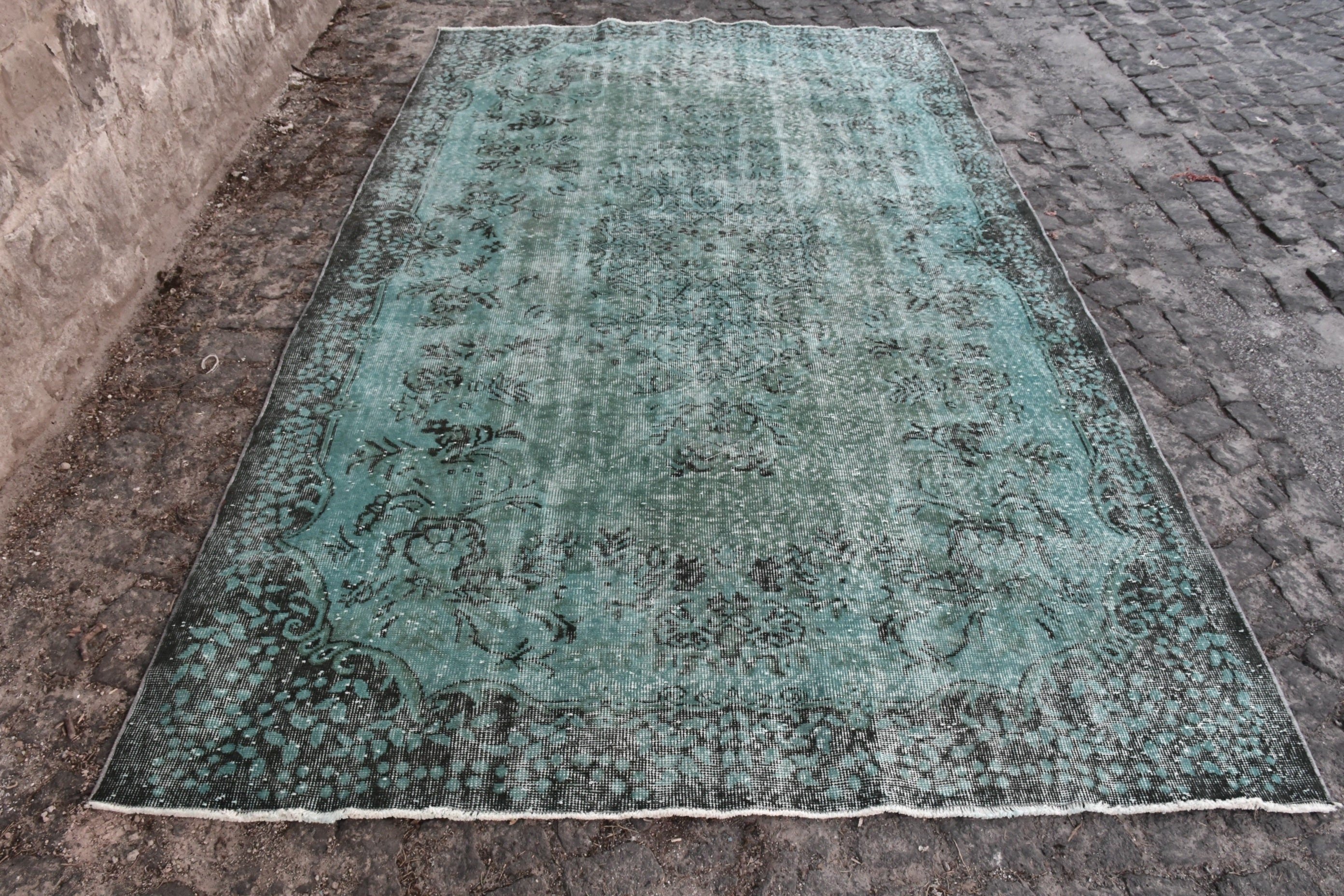 Living Room Rug, Rugs for Bedroom, Turkish Rug, Vintage Rug, Antique Rug, Blue Oriental Rugs, Salon Rug, Floor Rug, 5.7x9.7 ft Large Rug