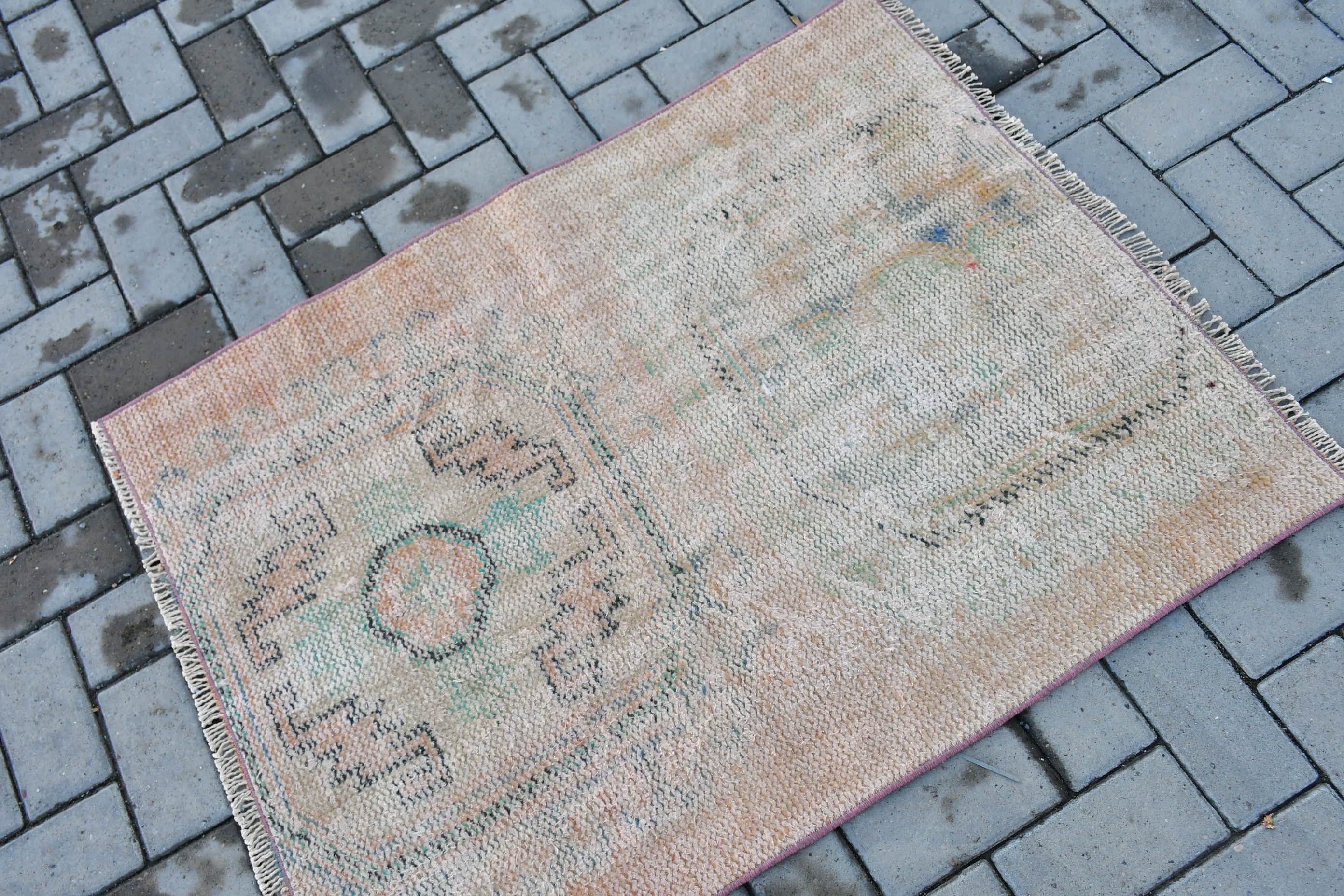 Beige Oriental Rug, Turkish Rug, Home Decor Rug, Vintage Rug, Kitchen Rug, Car Mat Rug, 2.8x3.7 ft Small Rug, Custom Rugs, Oushak Rug