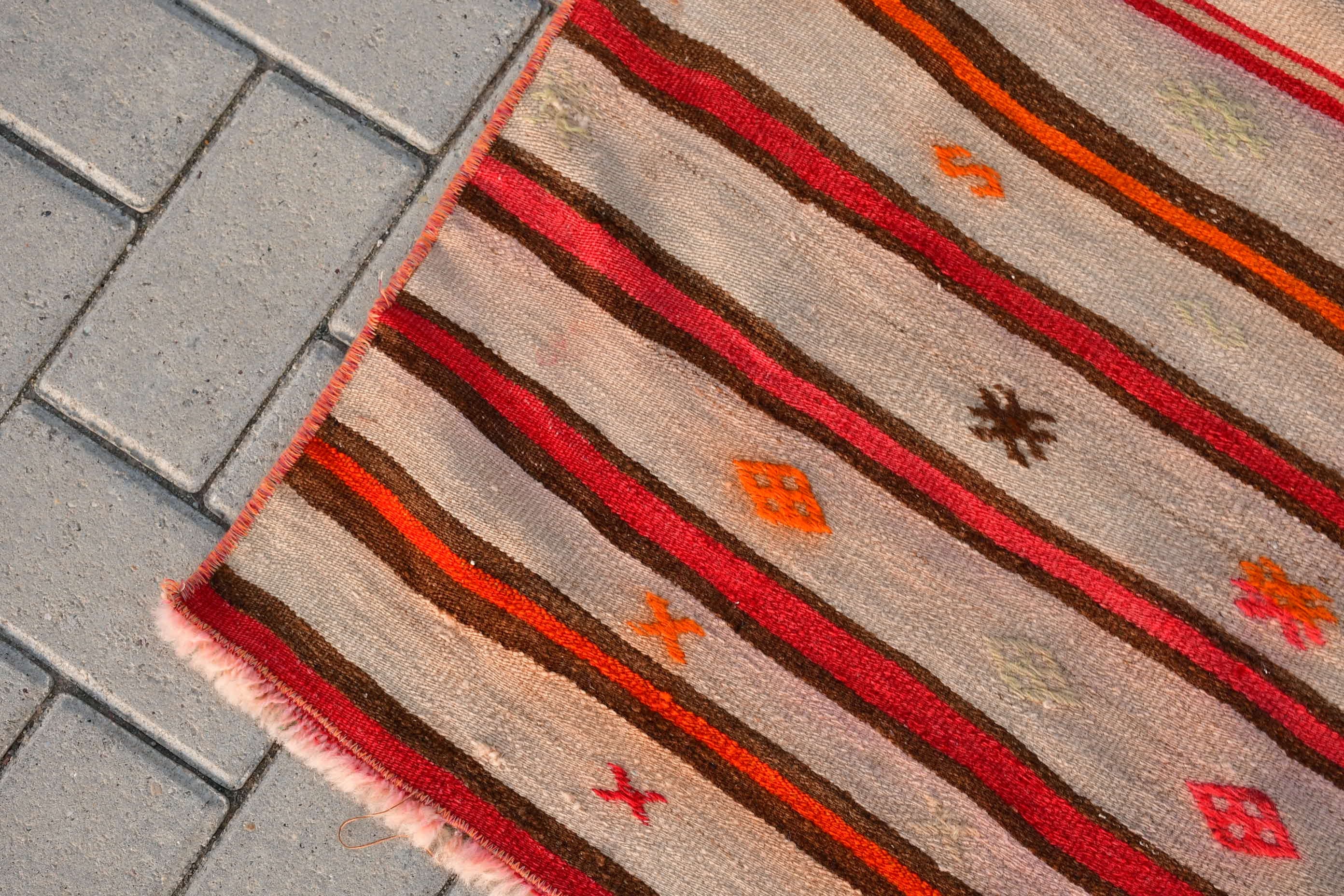 Yemek Odası Halısı, Mutfak Halısı, Yemek Odası Halıları, Kilim, Yün Halılar, Vintage Halılar, Bej Yatak Odası Halısı, 5.1x9.5 ft Büyük Halı, Türk Halısı