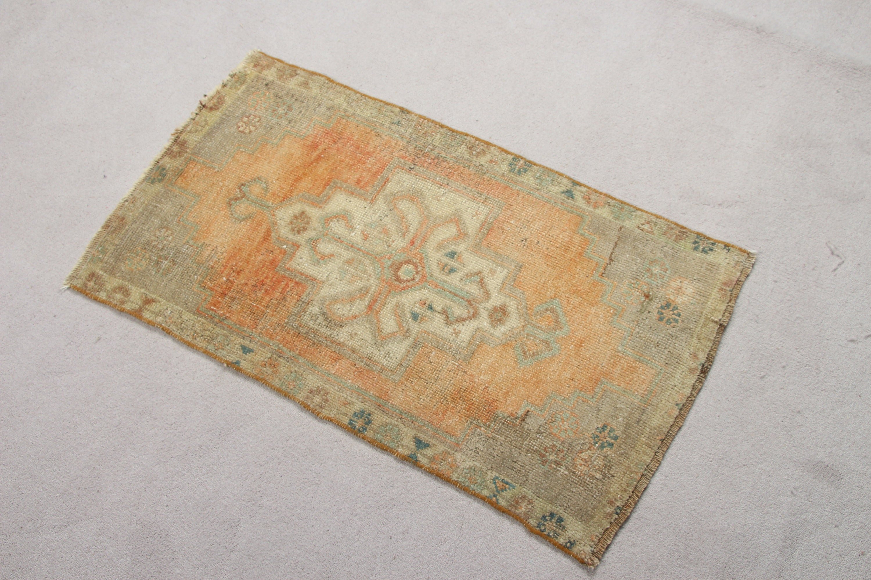 Orange Moroccan Rug, Turkish Rug, Bath Rug, 1.7x3 ft Small Rug, Kitchen Rug, Nursery Rugs, Vintage Rugs, Rugs for Bedroom