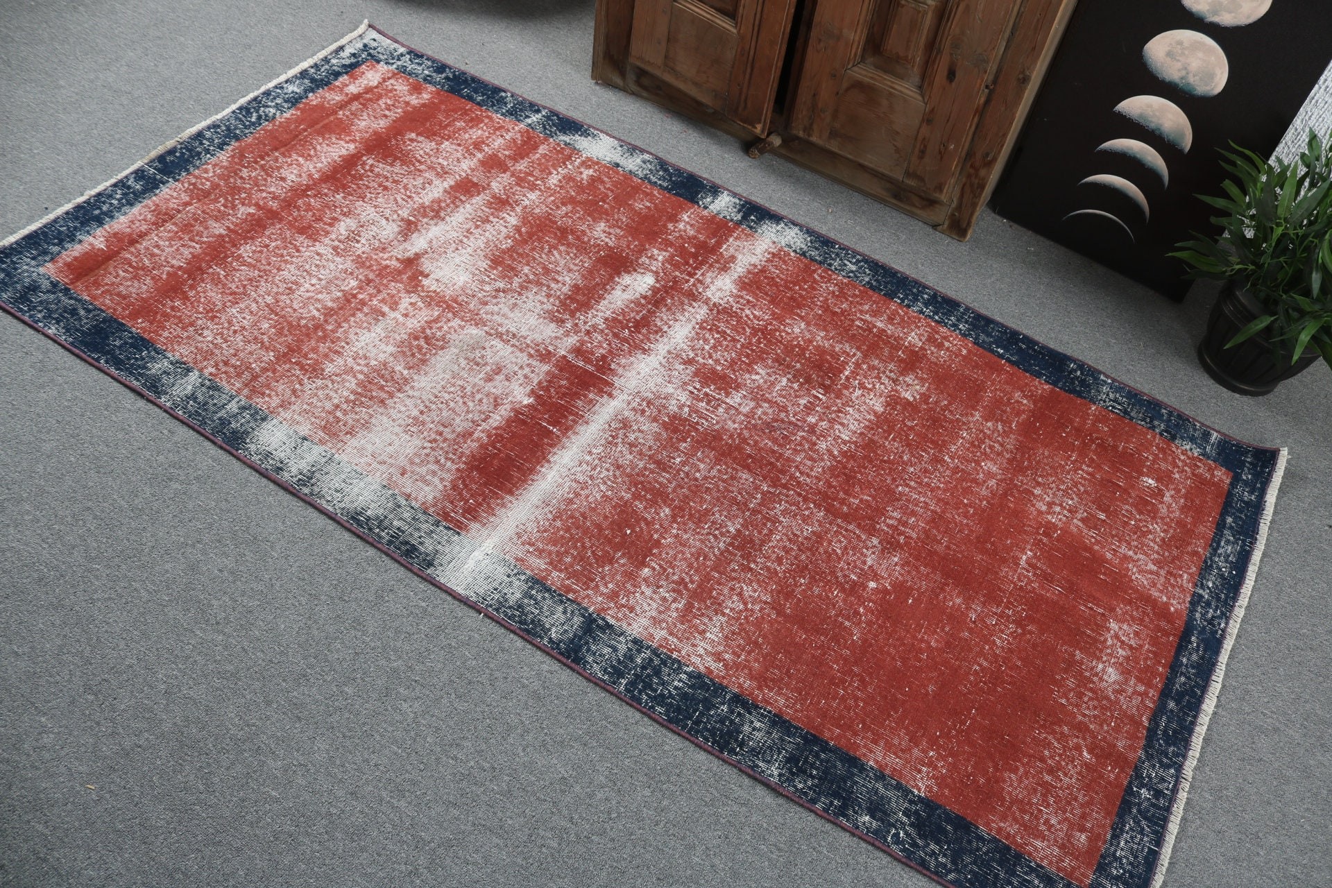 Vintage Rug, Turkish Rugs, Kitchen Rugs, Wool Rug, Red Neutral Rugs, Bedroom Rug, Rugs for Decorative, 3.3x6.6 ft Accent Rugs, Entry Rug