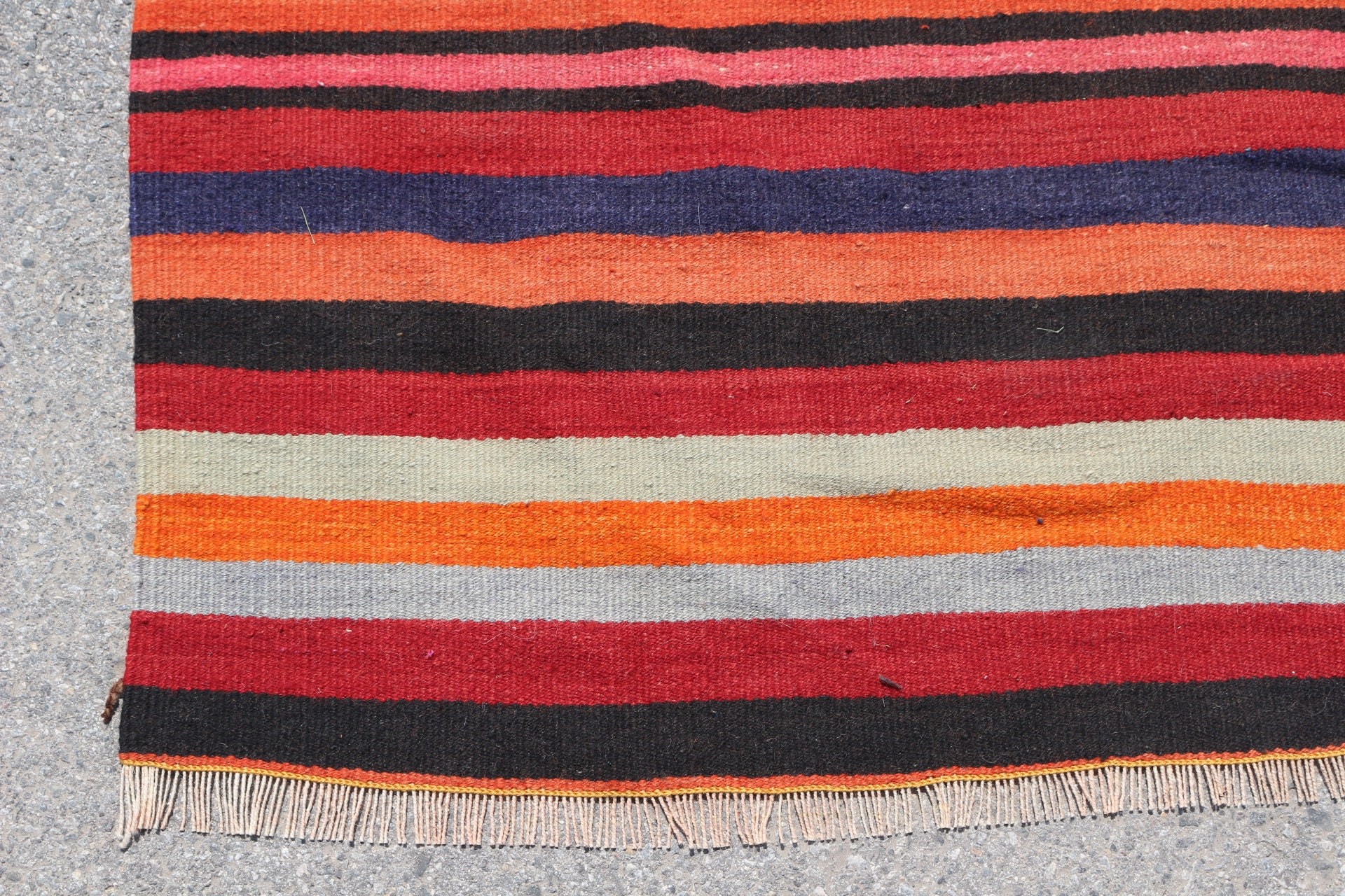 Turkish Rug, Pastel Rug, Wool Rug, Vintage Rug, Red Cool Rug, Kilim, Dining Room Rug, Kitchen Rug, Living Room Rug, 5.9x9.6 ft Large Rugs