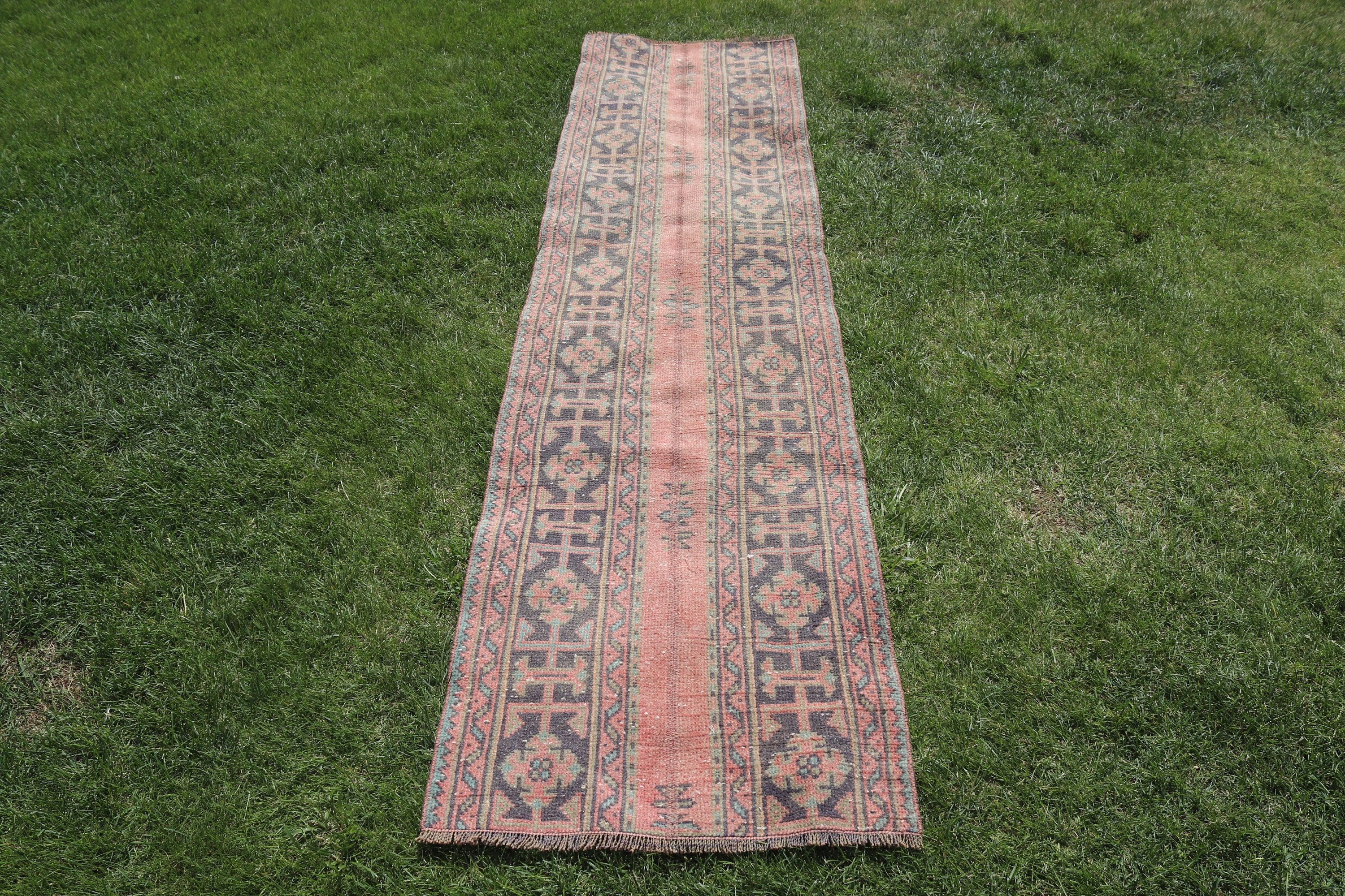 Corridor Rugs, Oushak Rug, Aesthetic Rugs, Statement Rugs, 2.1x8.3 ft Runner Rug, Rugs for Stair, Orange Boho Rug, Turkish Rug, Vintage Rug