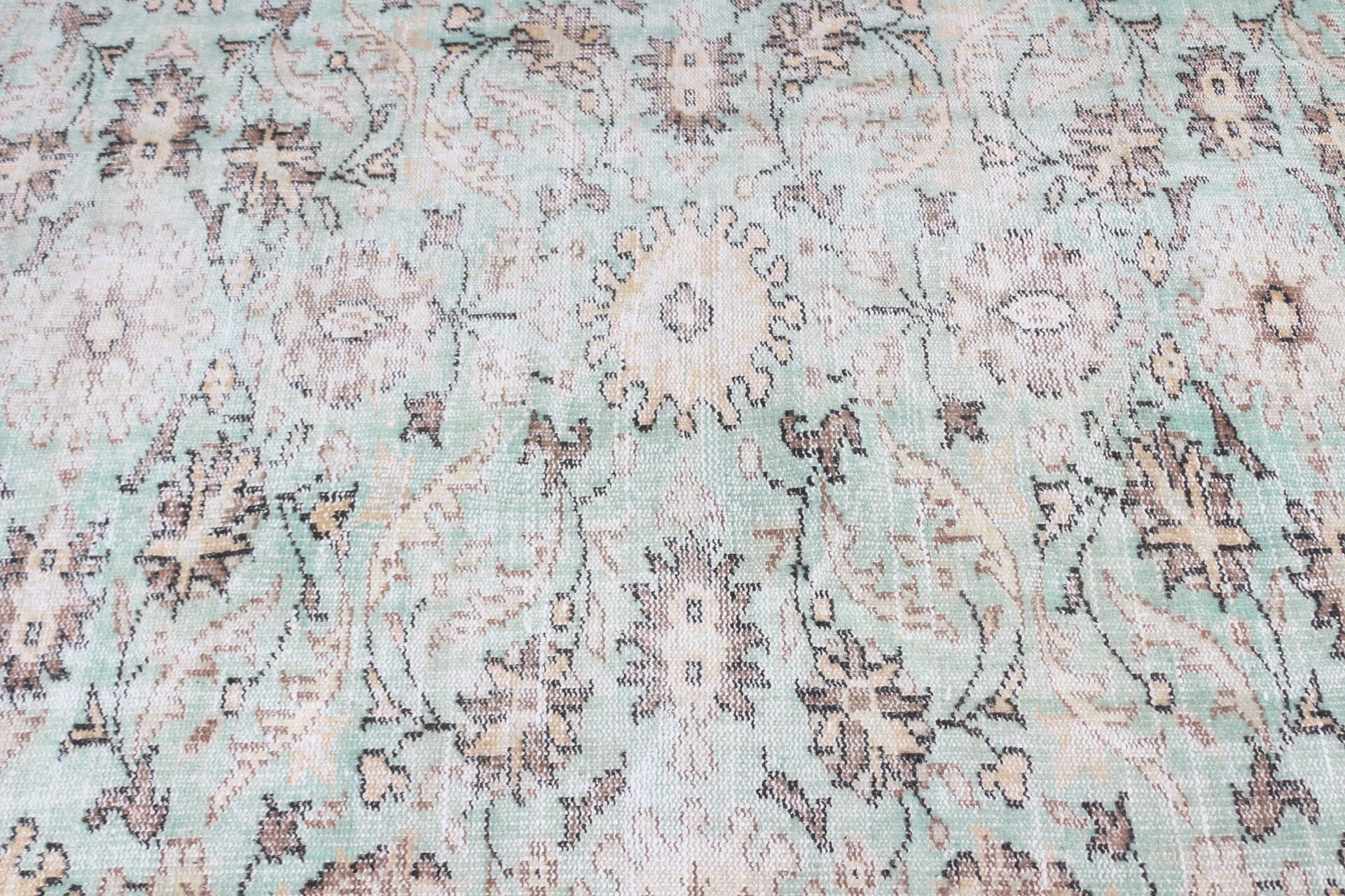 6.1x9.1 ft Large Rug, Green Antique Rug, Salon Rug, Rugs for Bedroom, Turkish Rug, Bedroom Rugs, Vintage Rugs, Oushak Rug