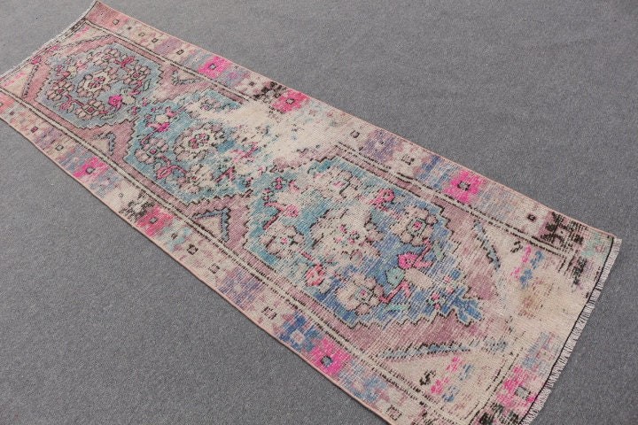 Moroccan Rug, Corridor Rug, 2.5x8 ft Runner Rug, Vintage Rug, Hallway Rug, Turkish Rug, Pink Bedroom Rugs, Anatolian Rug, Rugs for Stair