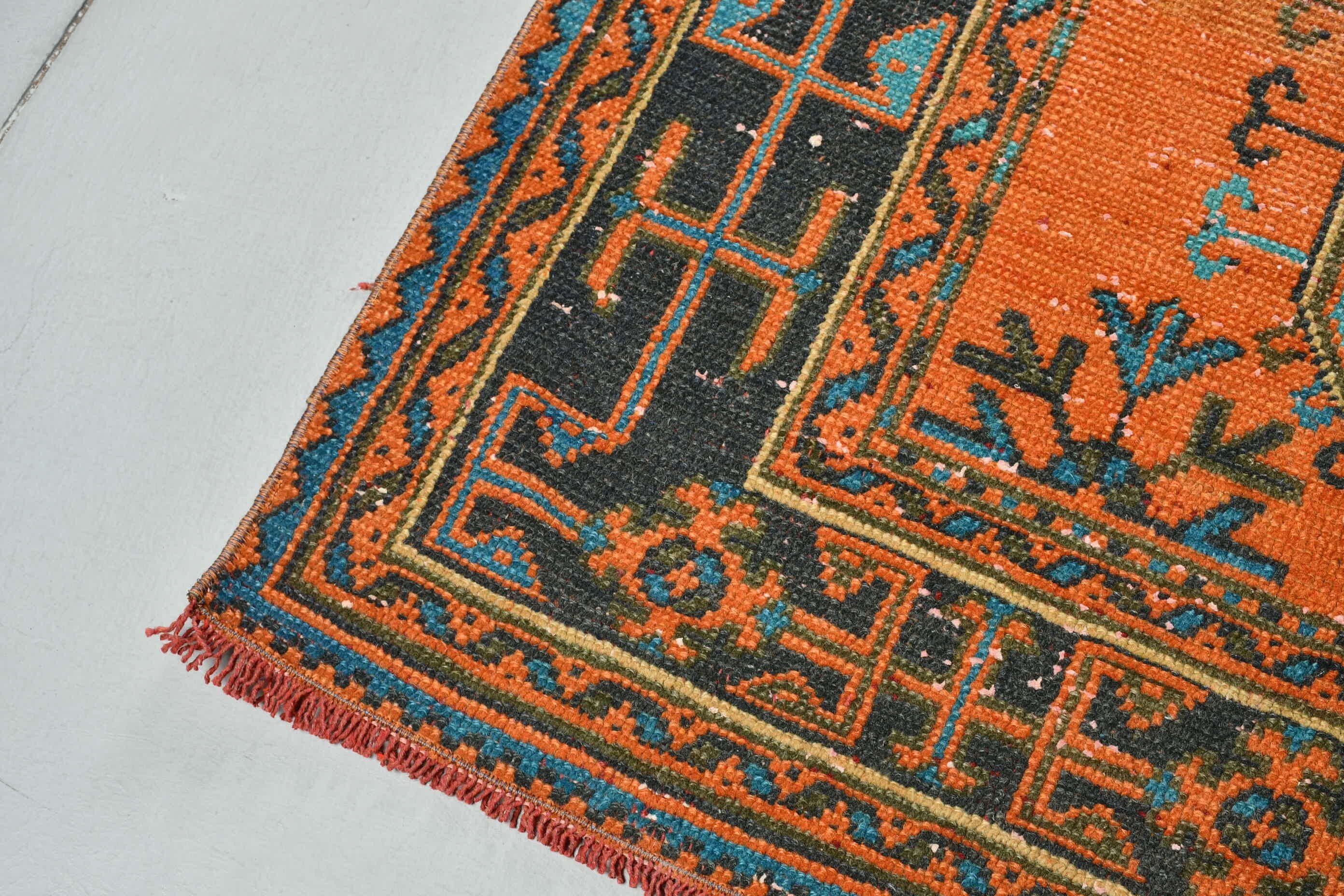 Orange Oriental Rug, Cool Rug, Turkish Rug, Bedroom Rug, Rugs for Bedroom, Pale Rug, Living Room Rug, Vintage Rugs, 4.5x10.7 ft Large Rug