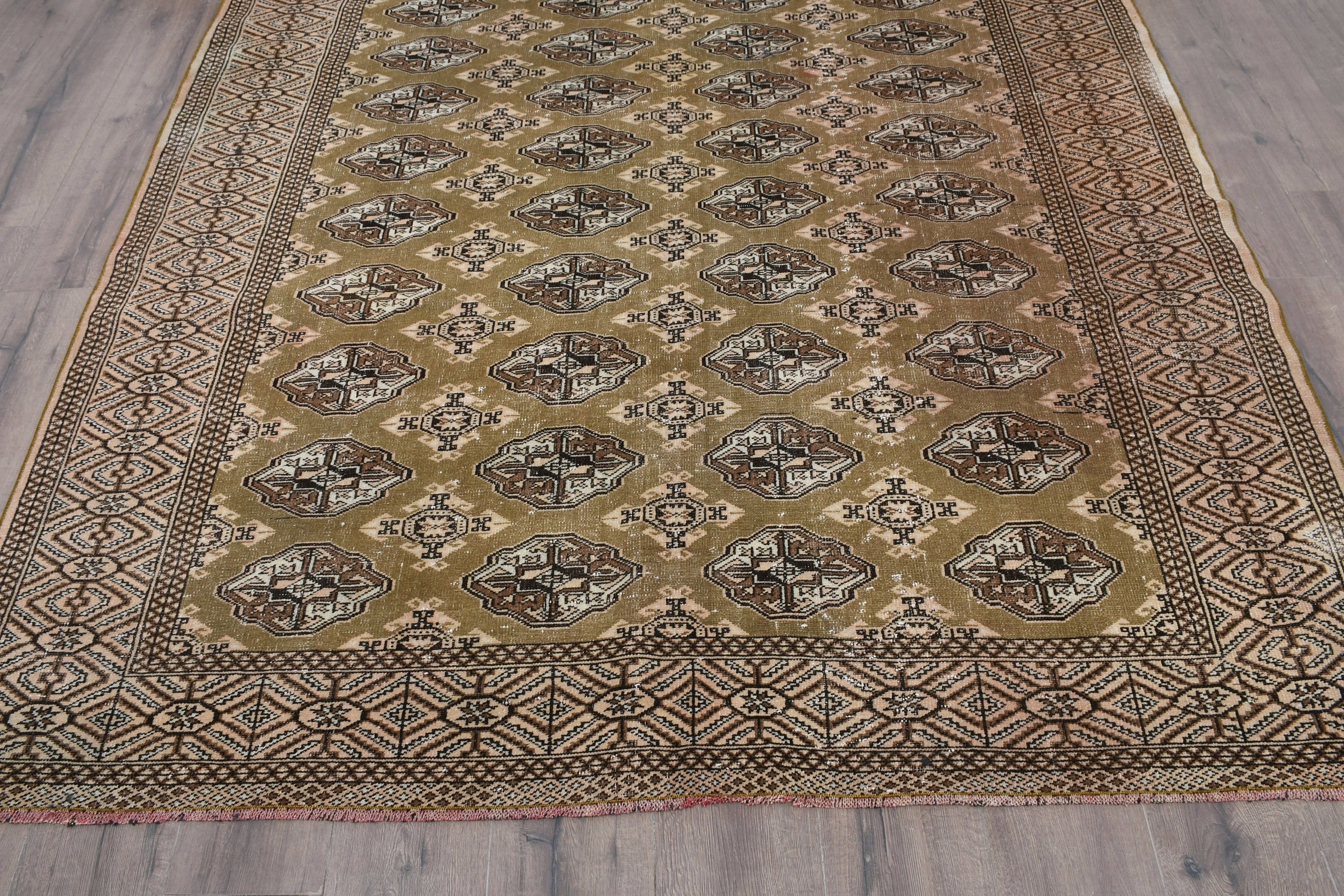 Vintage Rug, Oushak Rug, Salon Rugs, Brown Antique Rug, Rugs for Dining Room, Cool Rug, 6.3x9 ft Large Rugs, Turkish Rug, Living Room Rug