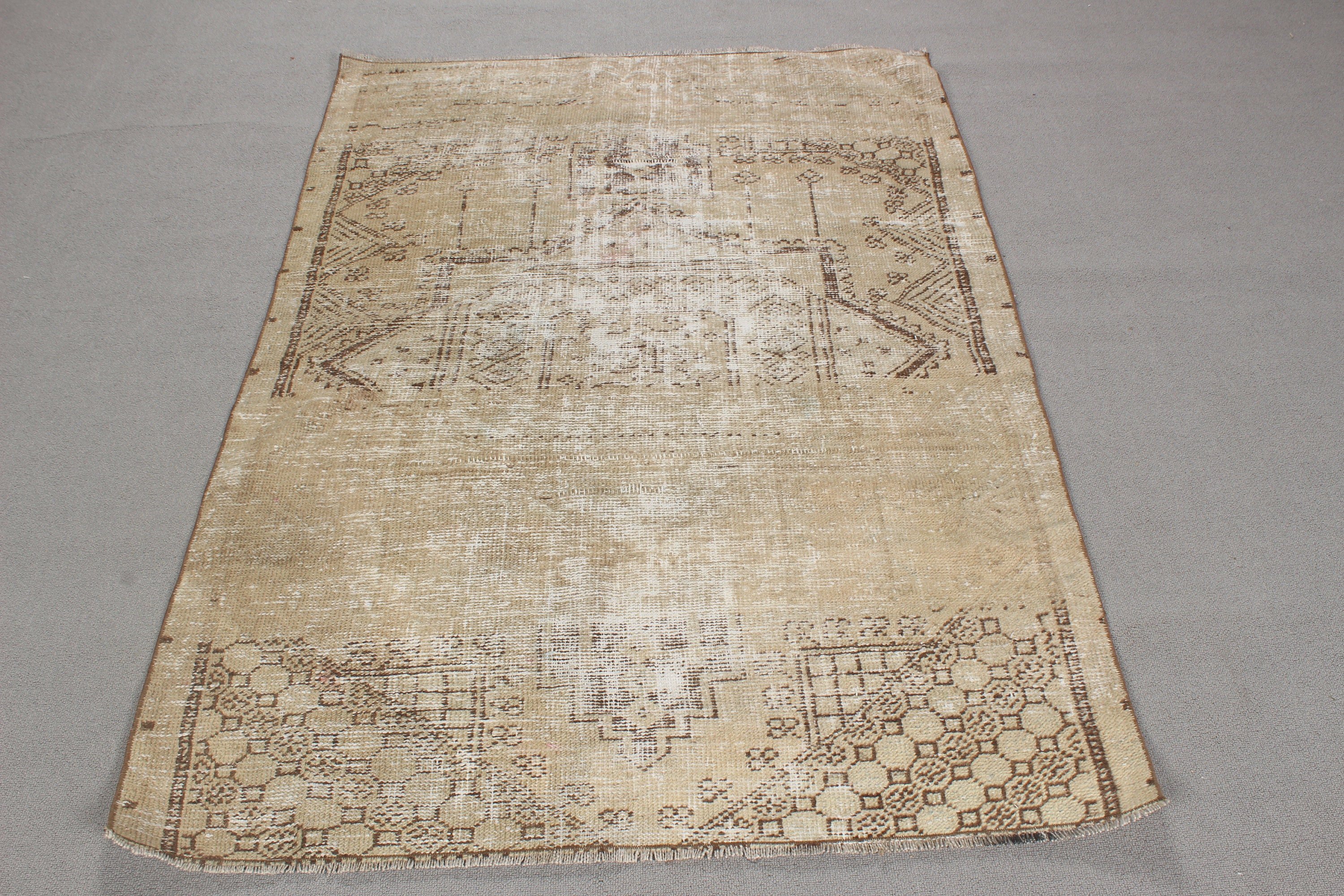 Turkish Rug, Vintage Rug, Floor Rug, Bedroom Rug, Luxury Rugs, Vintage Accent Rug, Beige Floor Rug, Traditional Rug, 3.7x5.2 ft Accent Rugs