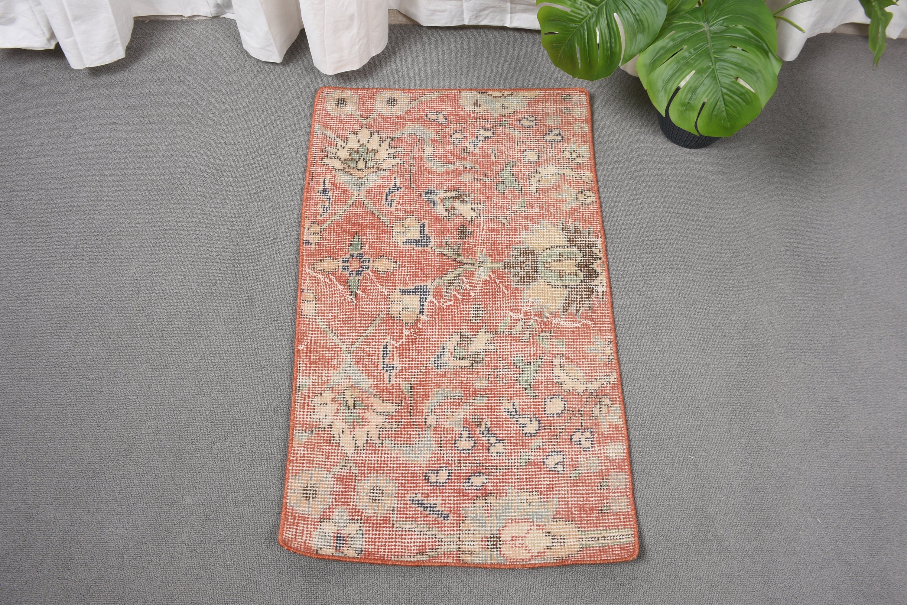 Bathroom Rug, Orange Luxury Rug, 1.6x2.7 ft Small Rugs, Turkish Rugs, Turkey Rug, Vintage Rugs, Small Boho Rugs, Luxury Rug, Boho Rug