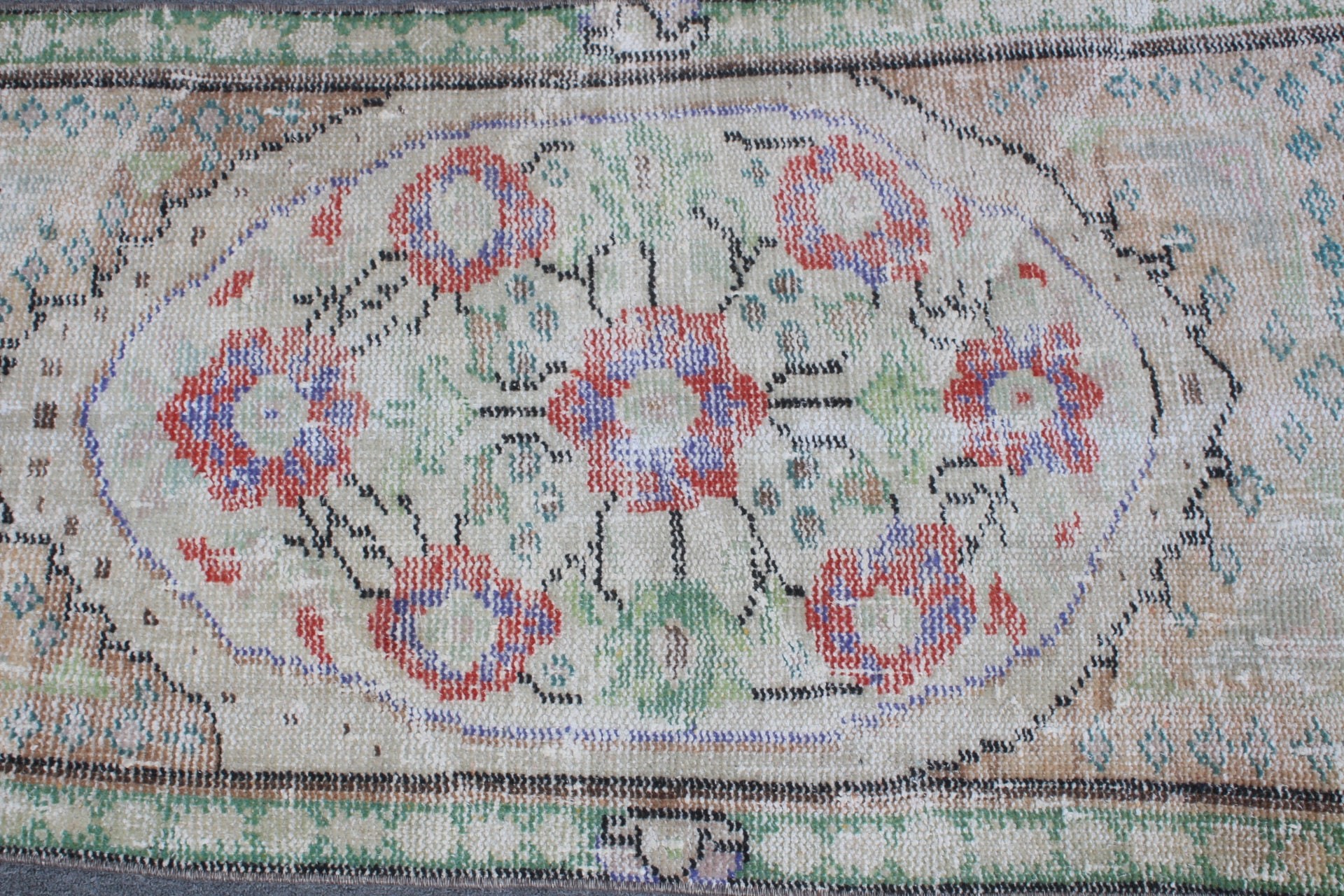 Anatolian Rugs, 2.2x4.8 ft Small Rugs, Wall Hanging Rug, Cute Rug, Vintage Rug, Floor Rug, Turkish Rugs, Green Anatolian Rugs, Kitchen Rug