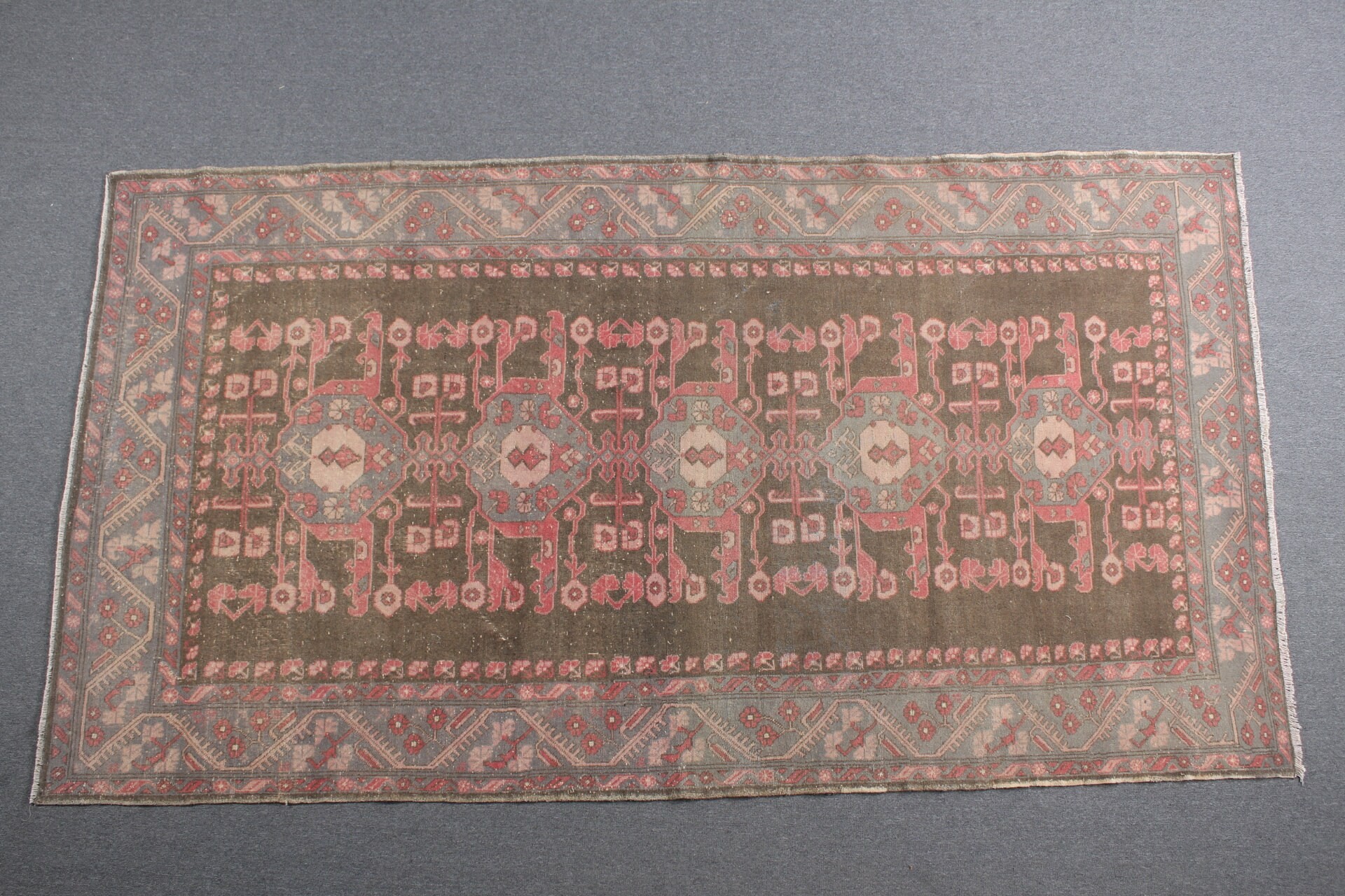 Yün Halı, Ev Dekorasyonu Halıları, Türk Halıları, Salon Halısı, Vintage Halı, Yemek Odası Halısı, Kahverengi Yer Halıları, 5.4x9.7 ft Büyük Halı, Salon Halıları