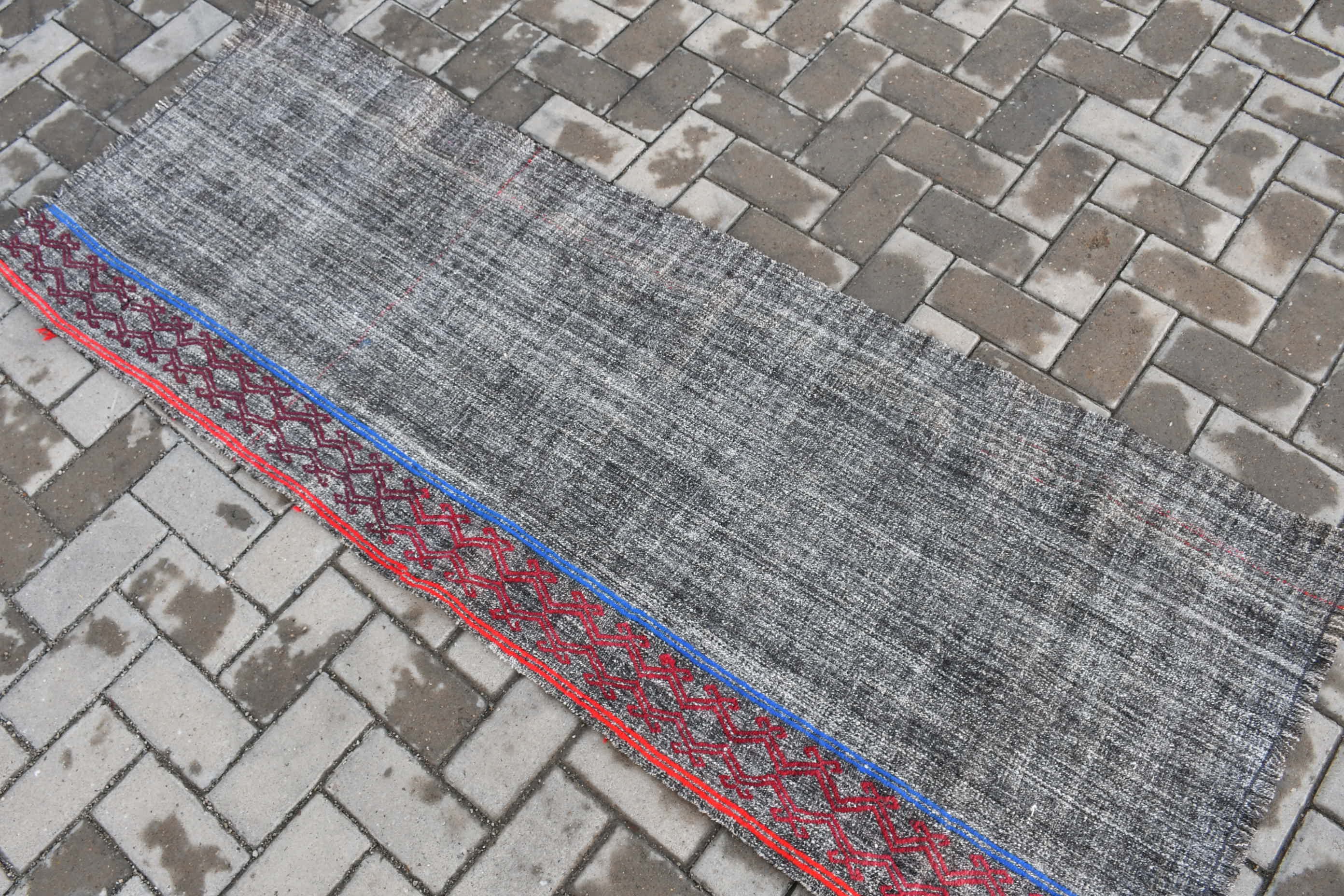 Turkish Rug, Kitchen Rug, Cute Rug, Cool Rug, 2.2x6.2 ft Runner Rugs, Vintage Rugs, Kilim, Hallway Rug, Gray Moroccan Rug, Stair Rug