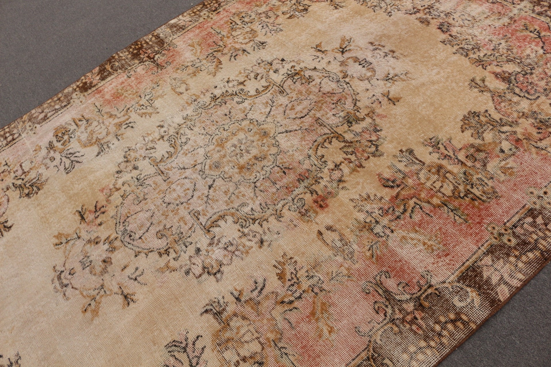 Beige Antique Rug, Aztec Rug, 6.4x9.8 ft Large Rugs, Bedroom Rugs, Home Decor Rug, Vintage Rugs, Antique Rug, Turkish Rug, Dining Room Rugs