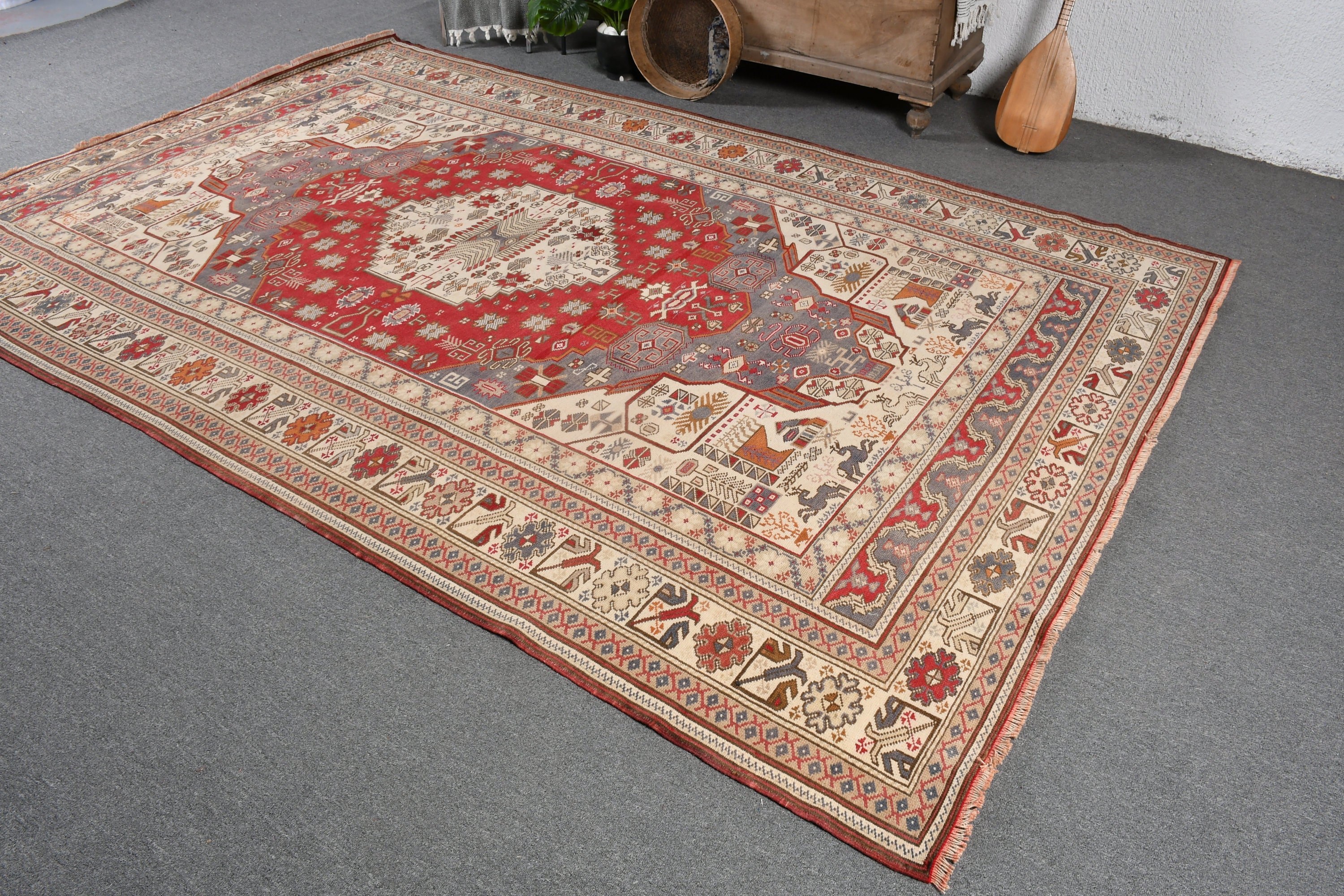 Vintage Rug, Nomadic Rugs, Salon Rugs, 6.6x10.2 ft Large Rug, Beige Moroccan Rug, Turkish Rugs, Bedroom Rug, Oriental Rug, Kitchen Rugs