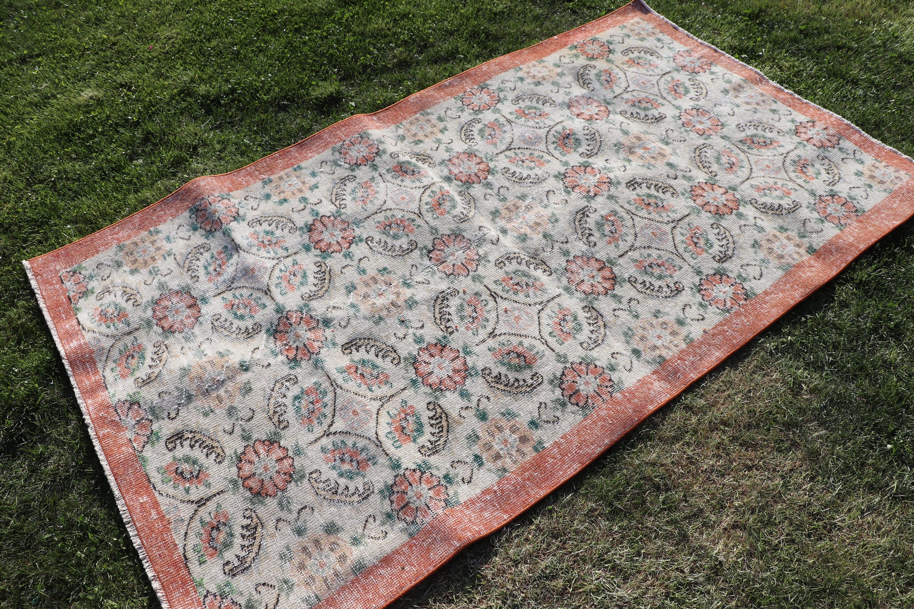 Mutfak Halıları, 3,6x6,3 ft Aksan Halısı, Vintage Halı, Giriş Halısı, Oryantal Halı, Dış Mekan Halıları, Bej Anadolu Halıları, Türk Halısı, Yatak Odası Halısı