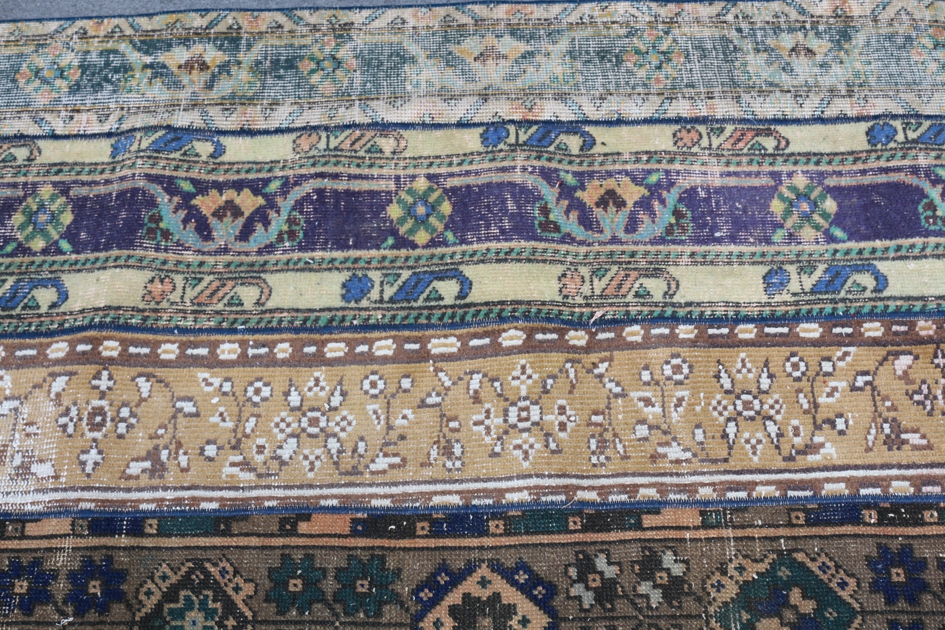 Merdiven Halıları, Pastel Halı, Antika Halı, Yeşil Antika Halı, Türk Halıları, 2.9x7.6 ft Runner Halısı, Fas Halıları, Vintage Halı, Koridor Halıları