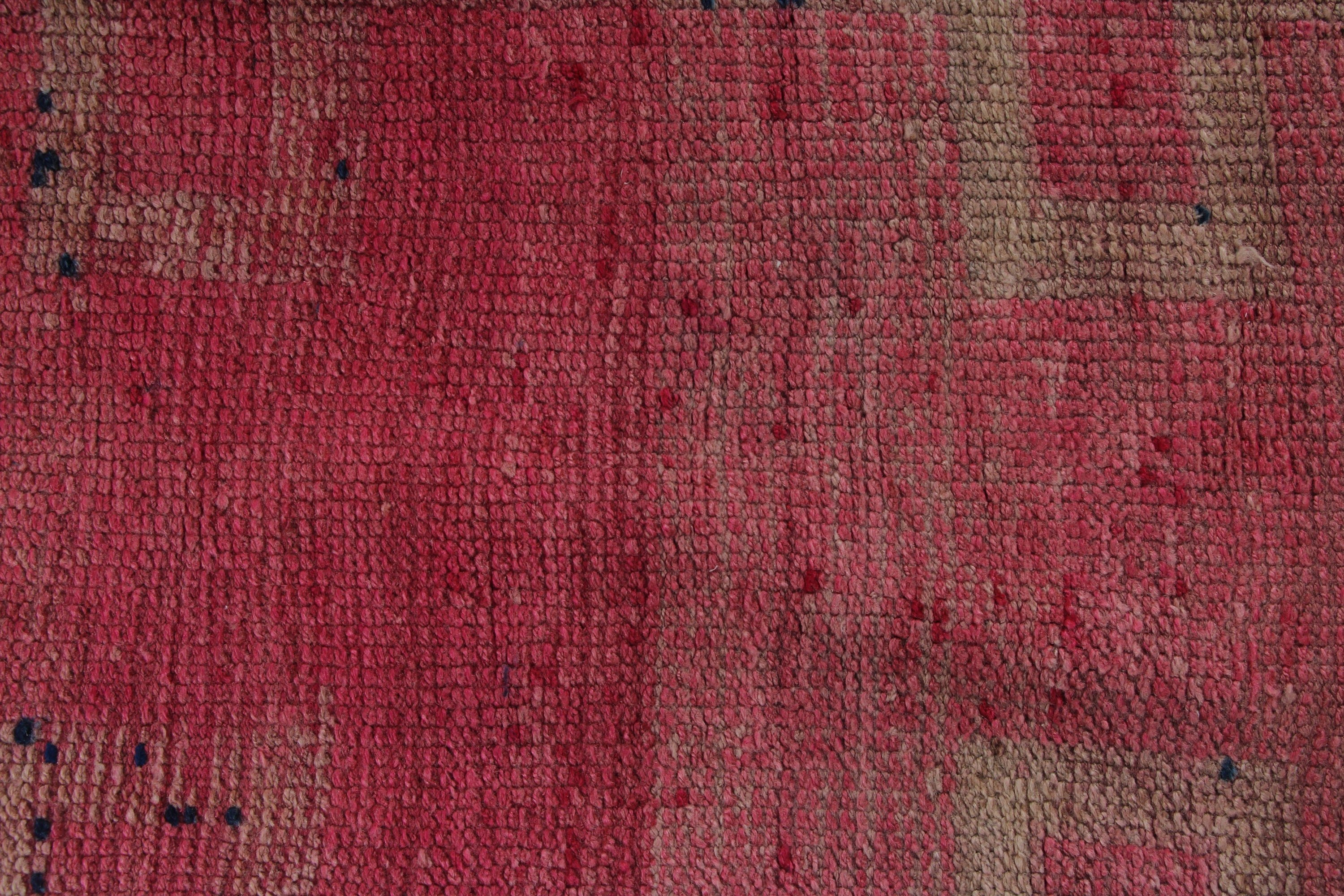 Türk Halıları, Vintage Halı, Pembe Antika Halı, Vintage Runner Halıları, Geometrik Halı, Koridor Halısı, 3.1x9.5 ft Runner Halısı