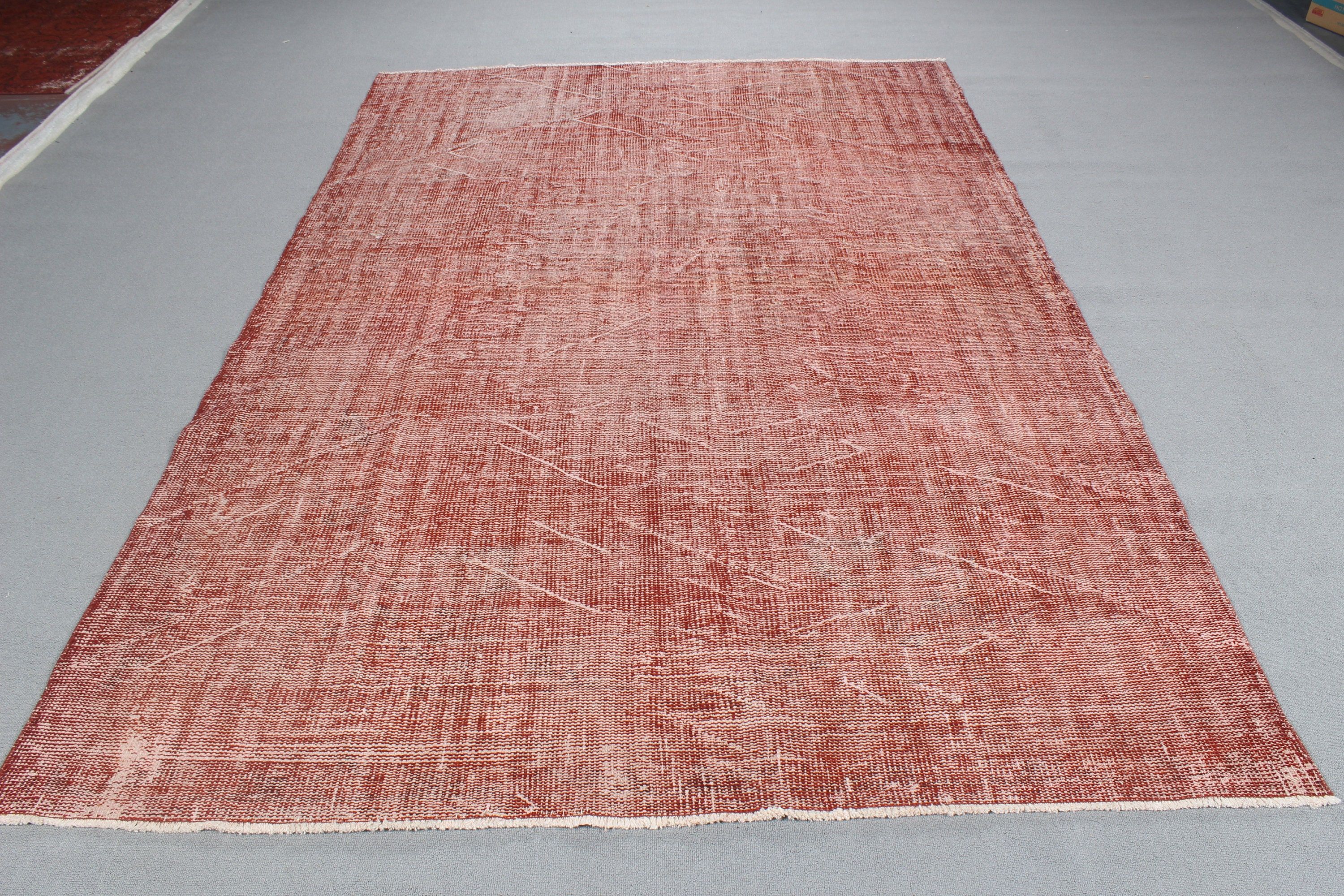 Salon Halıları, Büyük Vintage Halı, Pembe Nötr Halılar, Egzotik Halılar, Türk Halısı, Düz Dokuma Halı, 6x8,9 ft Büyük Halı, İfade Halıları, Vintage Halılar