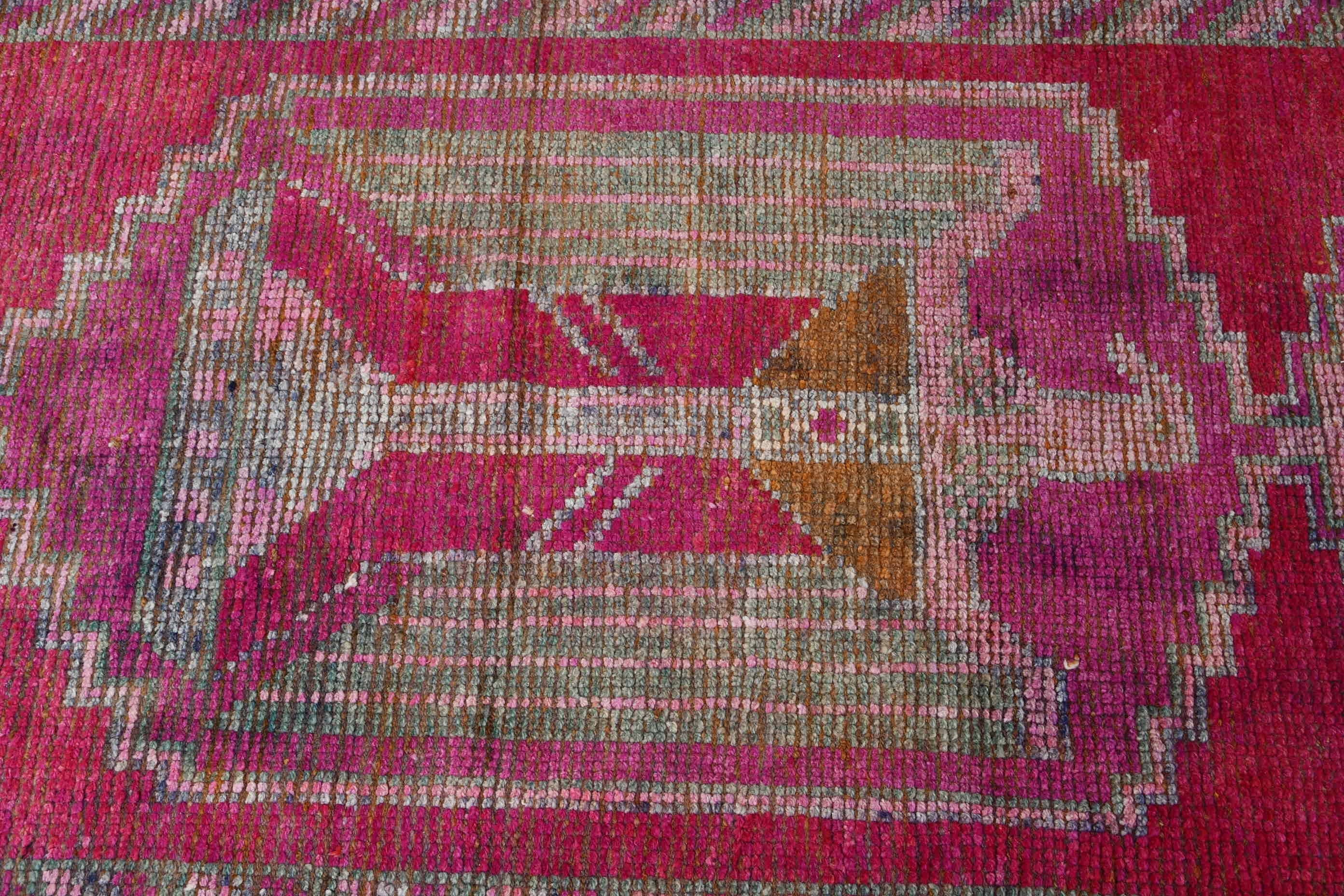 Yer Halısı, Mutfak Halıları, Türk Halıları, Mutfak Halısı, Pembe 3x11.8 ft Runner Halısı, Koridor Halıları, Vintage Halılar