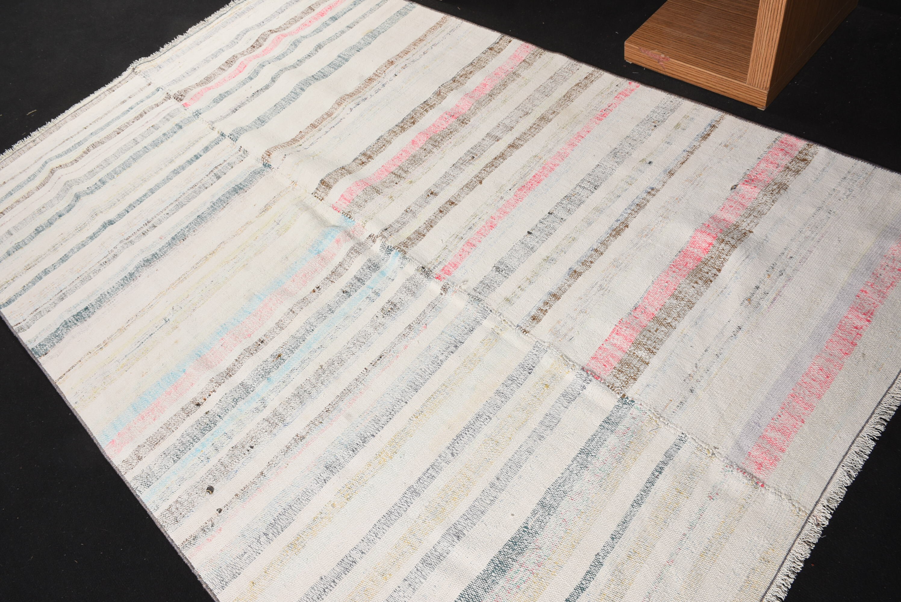 Pale Rug, Oushak Rug, 5x7.6 ft Area Rug, Vintage Rug, Kilim, Dining Room Rug, Turkish Rug, Bedroom Rug, White Wool Rugs, Living Room Rug