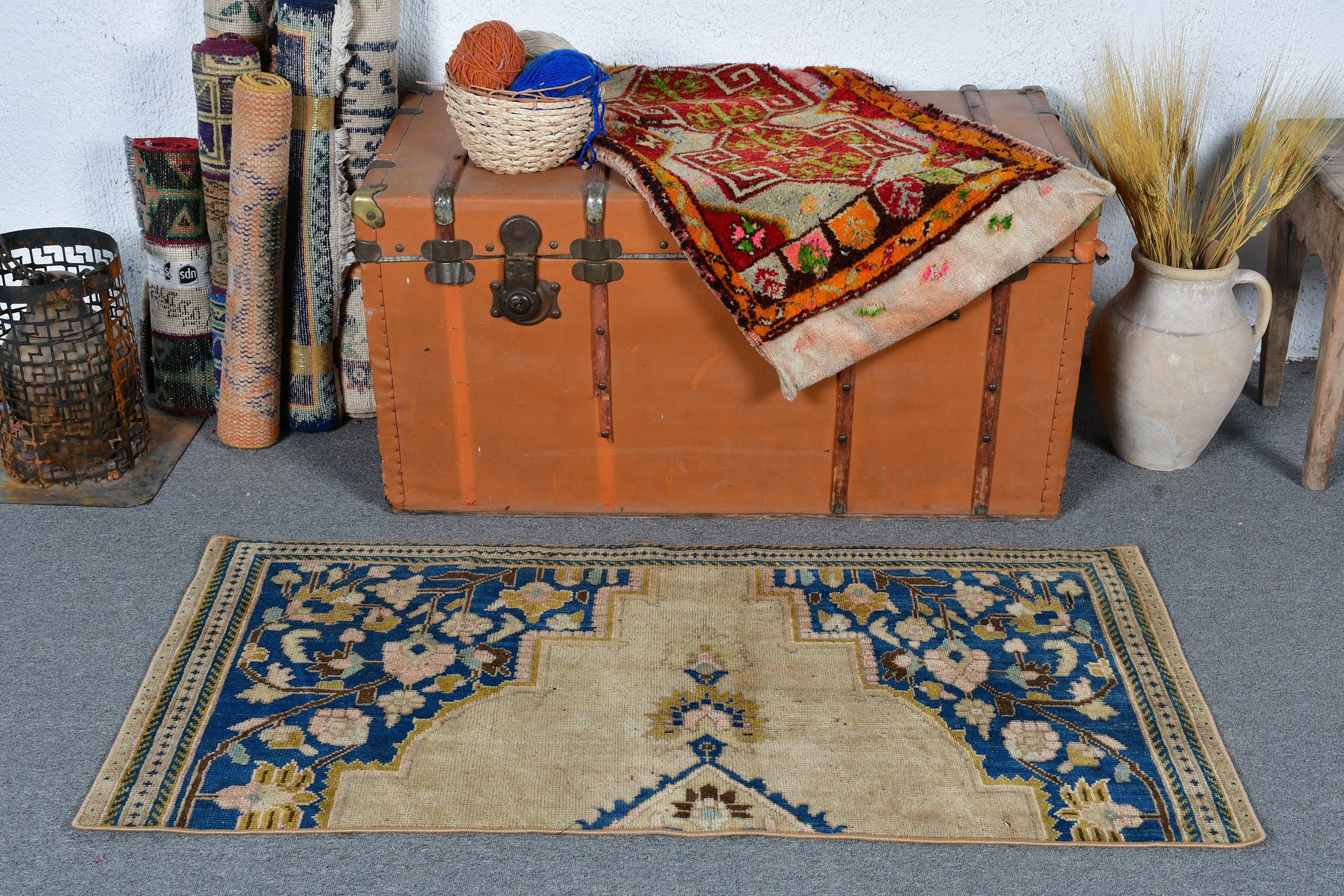 Dorm Rug, Moroccan Rugs, Vintage Rugs, Brown Anatolian Rug, Bath Rug, Anatolian Rug, Turkish Rug, 2x4.3 ft Small Rugs, Car Mat Rugs
