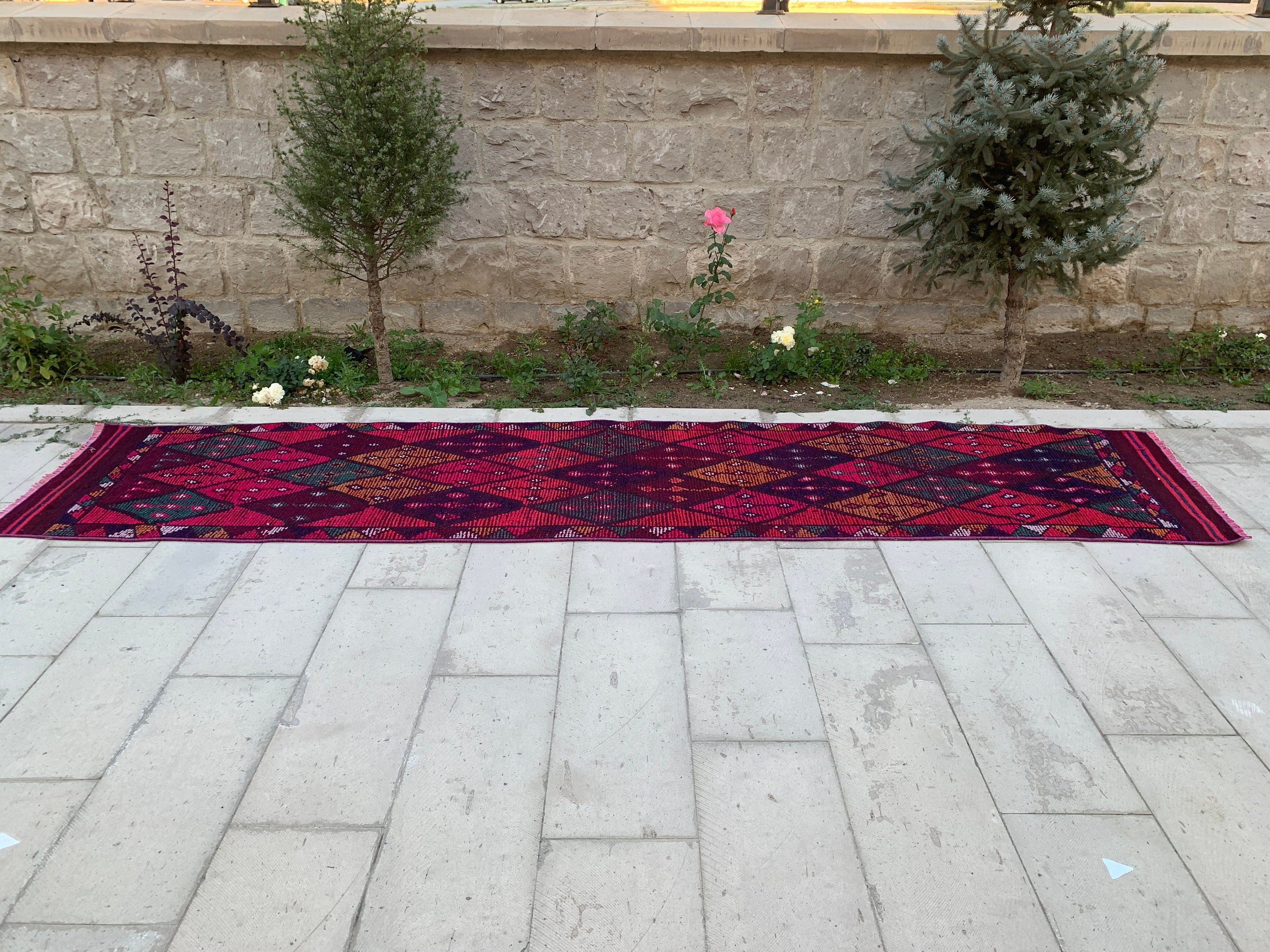 Vintage Halılar, Türk Halısı, Özel Halı, 2,9x12,5 ft Runner Halıları, Yün Halısı, Koridor Halıları, Koridor Halıları, Fas Halısı, Oryantal Halılar