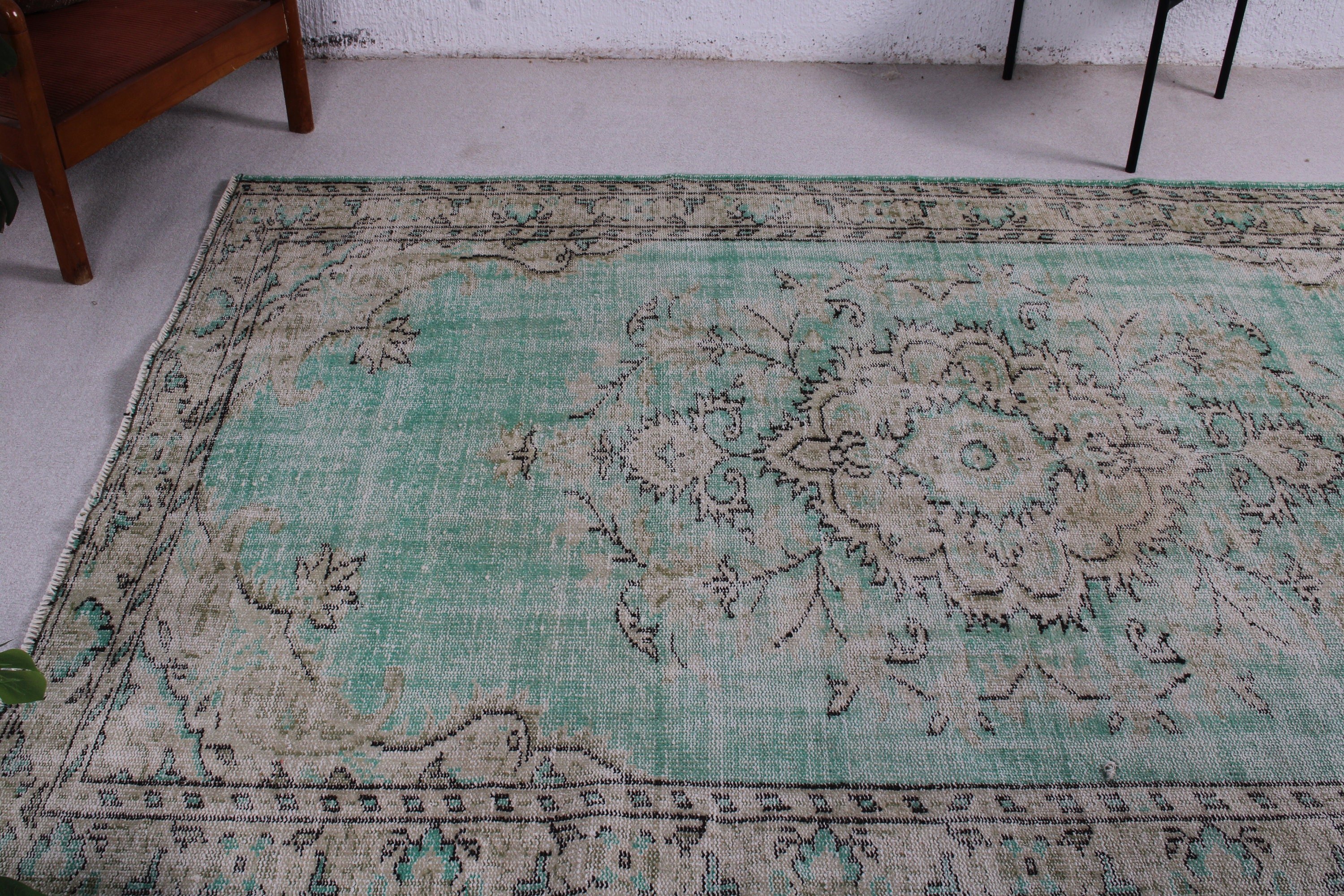 Oryantal Halılar, Kahverengi Geometrik Halılar, Oturma Odası Halıları, Vintage Halılar, 5.5x8.4 ft Büyük Halı, Türk Halıları, Büyük Vintage Halı