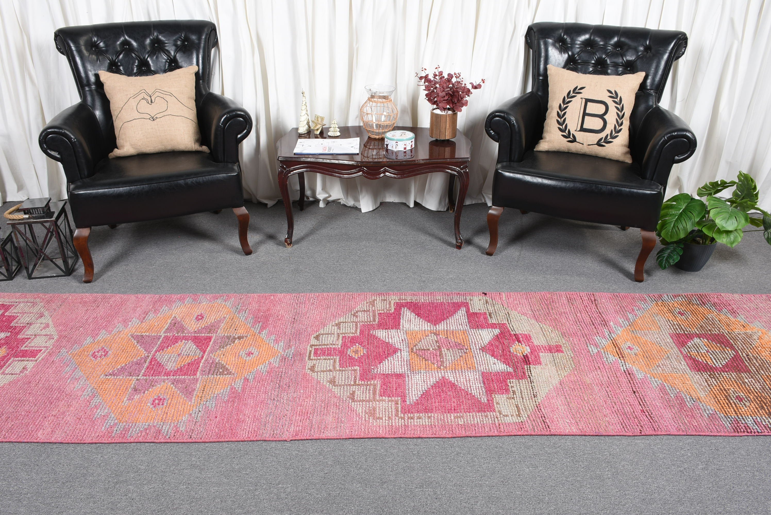Pink Moroccan Rug, Stair Rug, Floor Rug, 2.7x11.4 ft Runner Rug, Rugs for Hallway, Vintage Rugs, Turkish Rug, Kitchen Rug, Corridor Rug