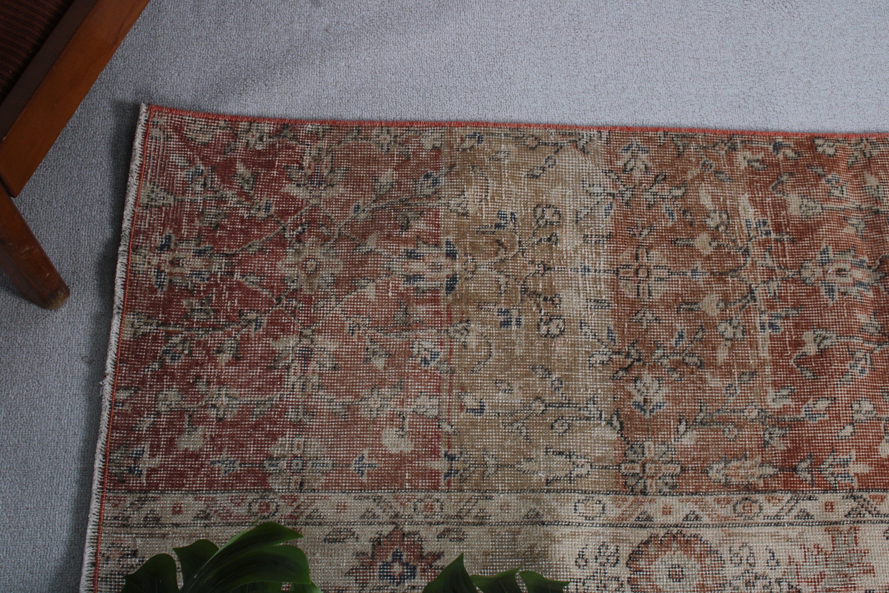 Nötr Halılar, Ev Dekorasyonu Halıları, Mutfak Halısı, Bej Anadolu Halısı, Vintage Halılar, Vintage Yolluk Halısı, 1.9x5.7 ft Yolluk Halısı, Türk Halıları