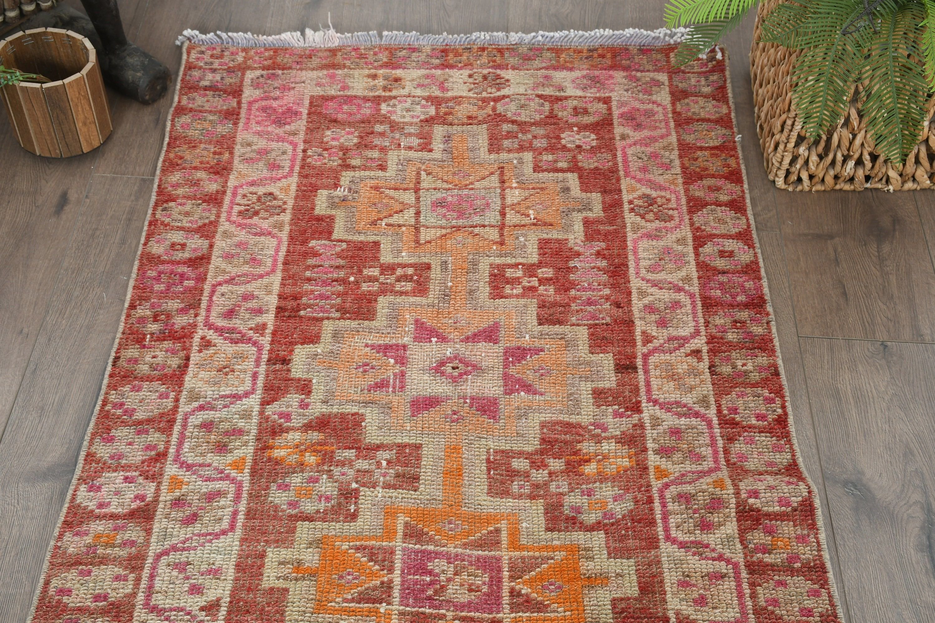 Koridor Halıları, Bej Antika Halı, Vintage Halı, Yün Halı, Merdiven Halıları, Mutfak Halısı, Türk Halısı, Oryantal Halılar, 2,8x11,3 ft Yolluk Halısı