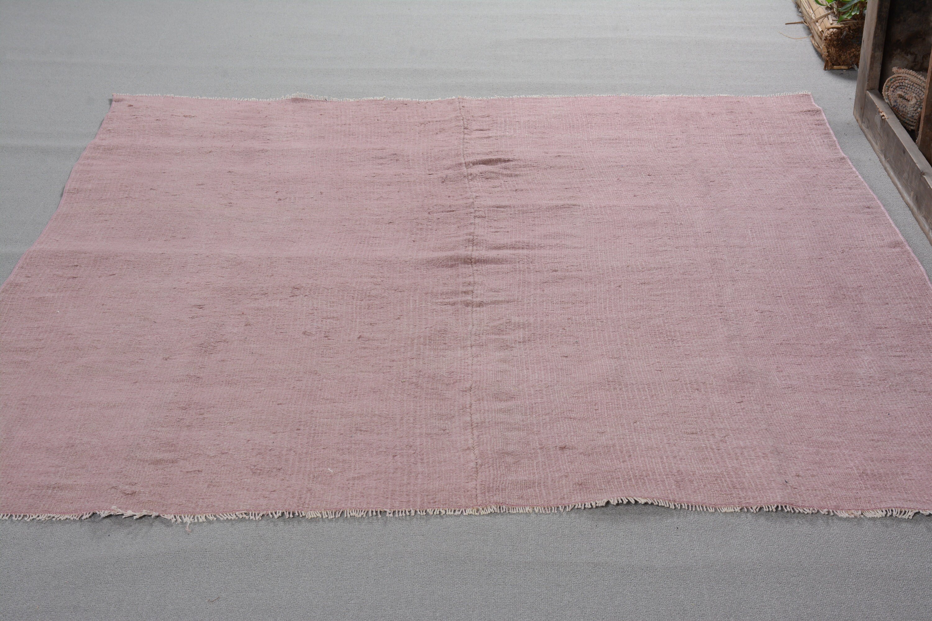 Yatak Odası Halıları, Vintage Halı, Yemek Odası Halısı, Pembe 5.6x7 ft Alan Halıları, Yatak Odası Halıları, Havalı Halı, Türk Halıları, Eklektik Halı