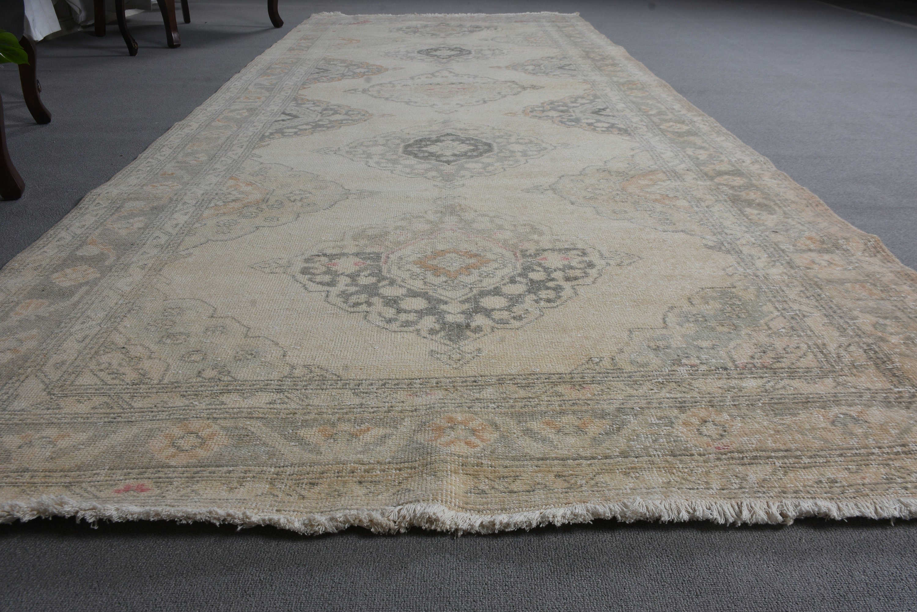 Turkish Rugs, Rugs for Vintage Runner, Hallway Rugs, Oriental Rugs, Luxury Rug, Beige Cool Rugs, Vintage Rugs, 4.8x12.7 ft Runner Rugs