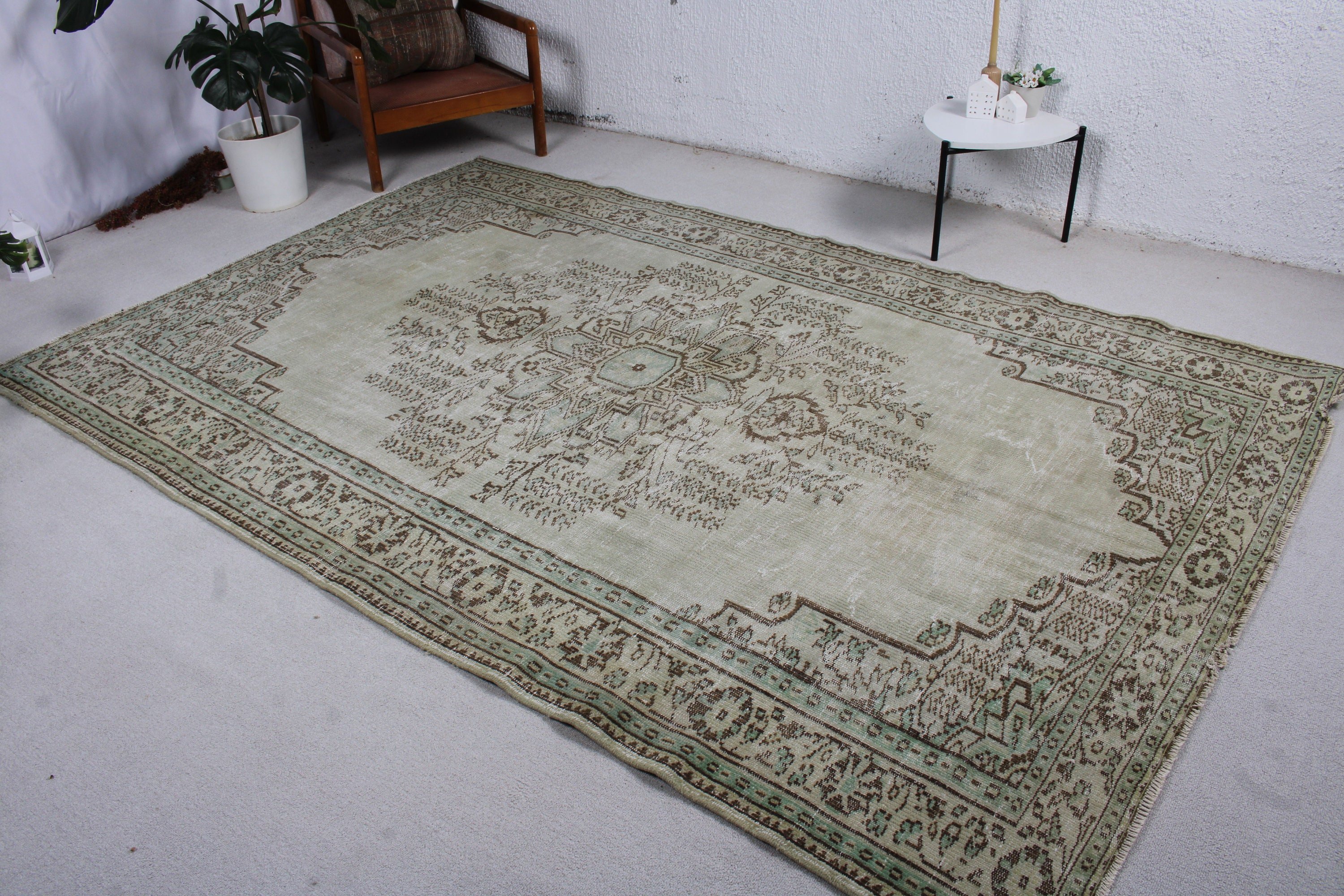 Büyük Boho Halıları, Yer Halıları, 6.3x9.4 ft Büyük Halı, Vintage Halılar, Yatak Odası Halısı, Türk Halısı, Bej Havalı Halılar, Ev Dekorasyonu Halısı