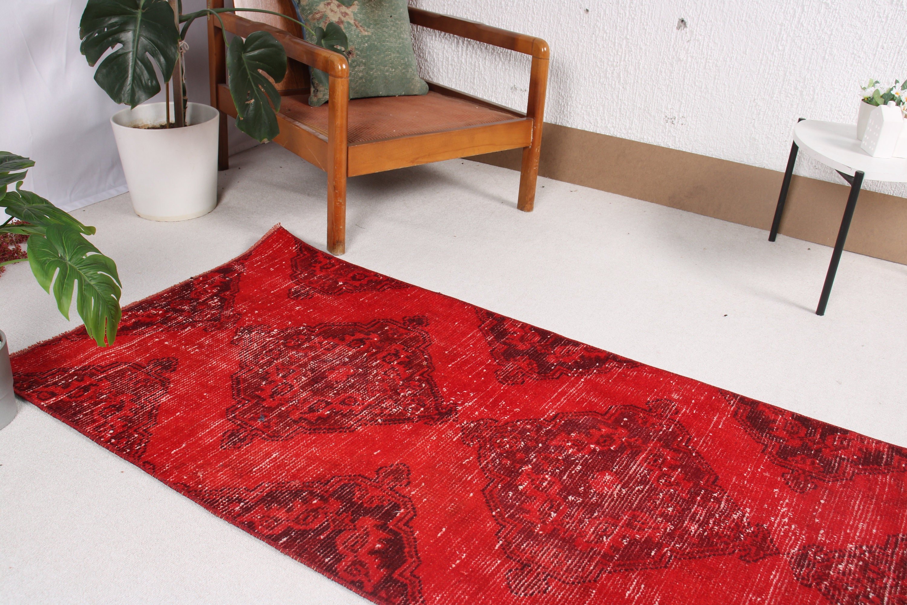 Red Home Decor Rug, Boho Rug, Turkish Rugs, 2.7x5.4 ft Small Rugs, Statement Rugs, Car Mat Rugs, Nursery Rugs, Neutral Rugs, Vintage Rugs