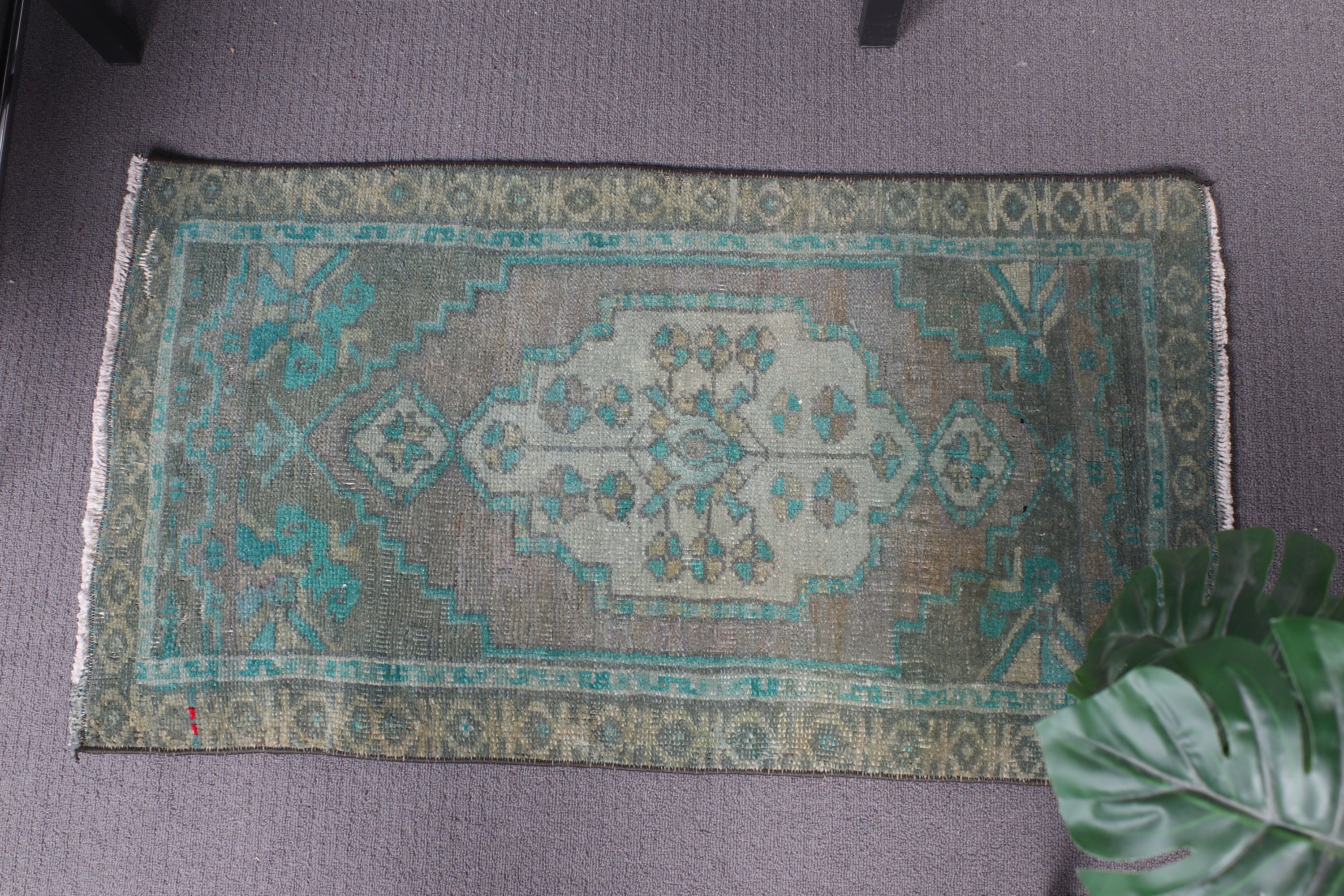 1.7x3.1 ft Small Rugs, Rugs for Car Mat, Door Mat Rug, Bath Rugs, Turkish Rug, Vintage Rugs, Floor Rugs, Cool Rugs, Green Handwoven Rugs