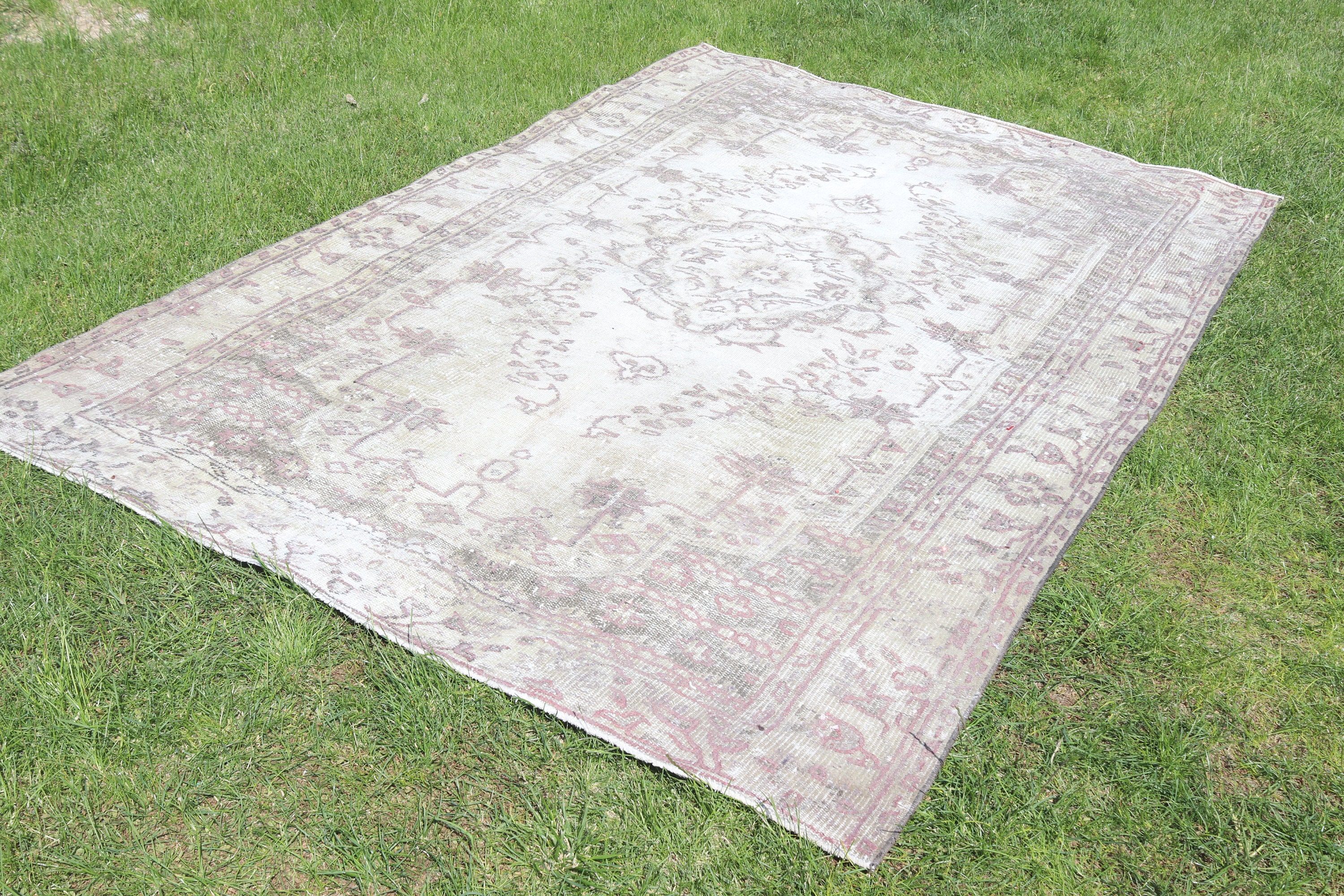 5,5x8,7 ft Büyük Halı, Vintage Halı, Türk Halısı, Büyük Boho Halısı, Bej Fas Halıları, Kabile Halısı, Salon Halıları, Oryantal Halı, Bildiri Halısı