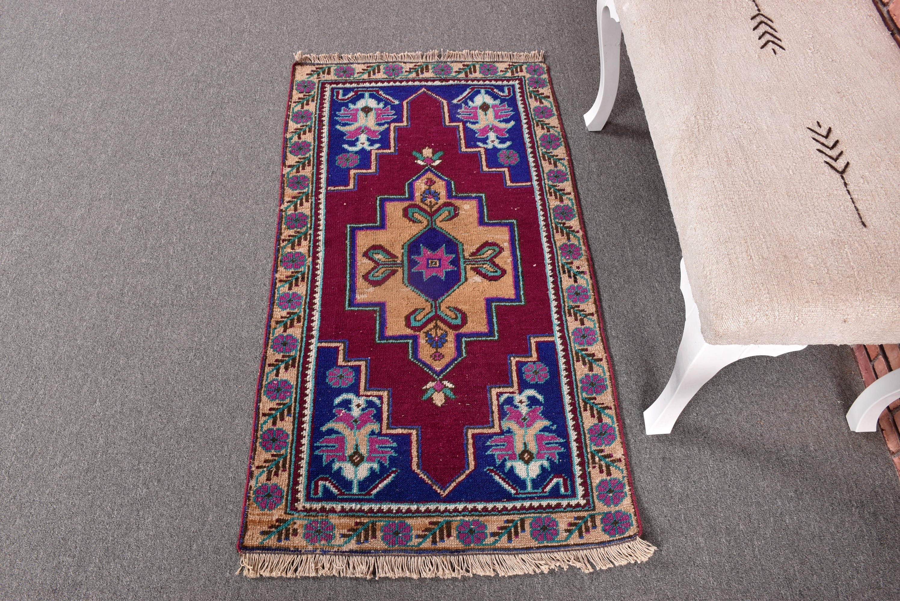 Yer Halısı, El Yapımı Halı, Mor Ev Dekorasyonu Halısı, Modern Halılar, Vintage Halı, 2.3x4.2 ft Küçük Halı, Araba Paspas Halıları, Küçük Alan Halıları, Türk Halısı