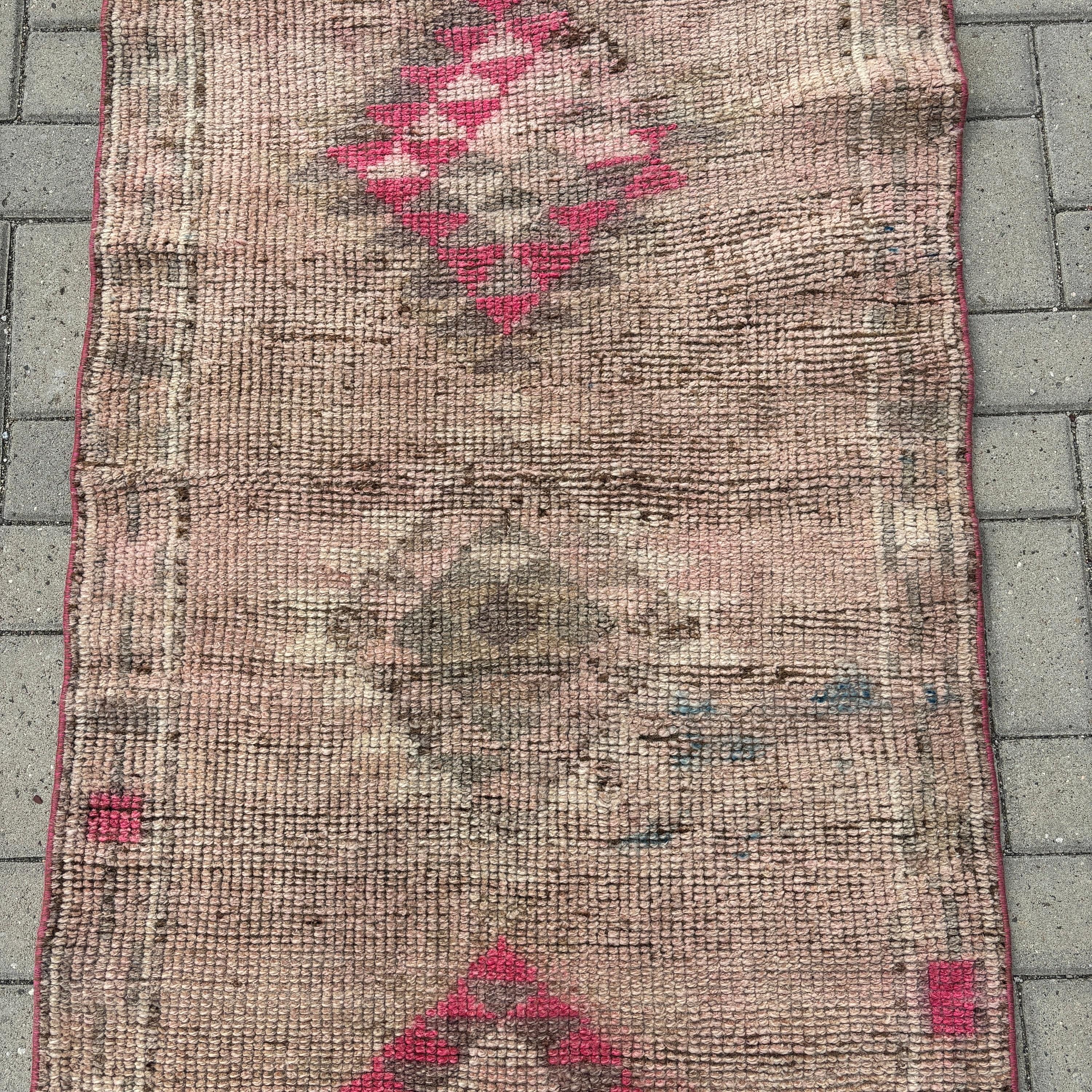 Oushak Rugs, Floor Rug, Vintage Rug, Corridor Rugs, 2.8x11.4 ft Runner Rugs, Bronze Statement Rugs, Statement Rugs, Turkish Rug, Stair Rugs