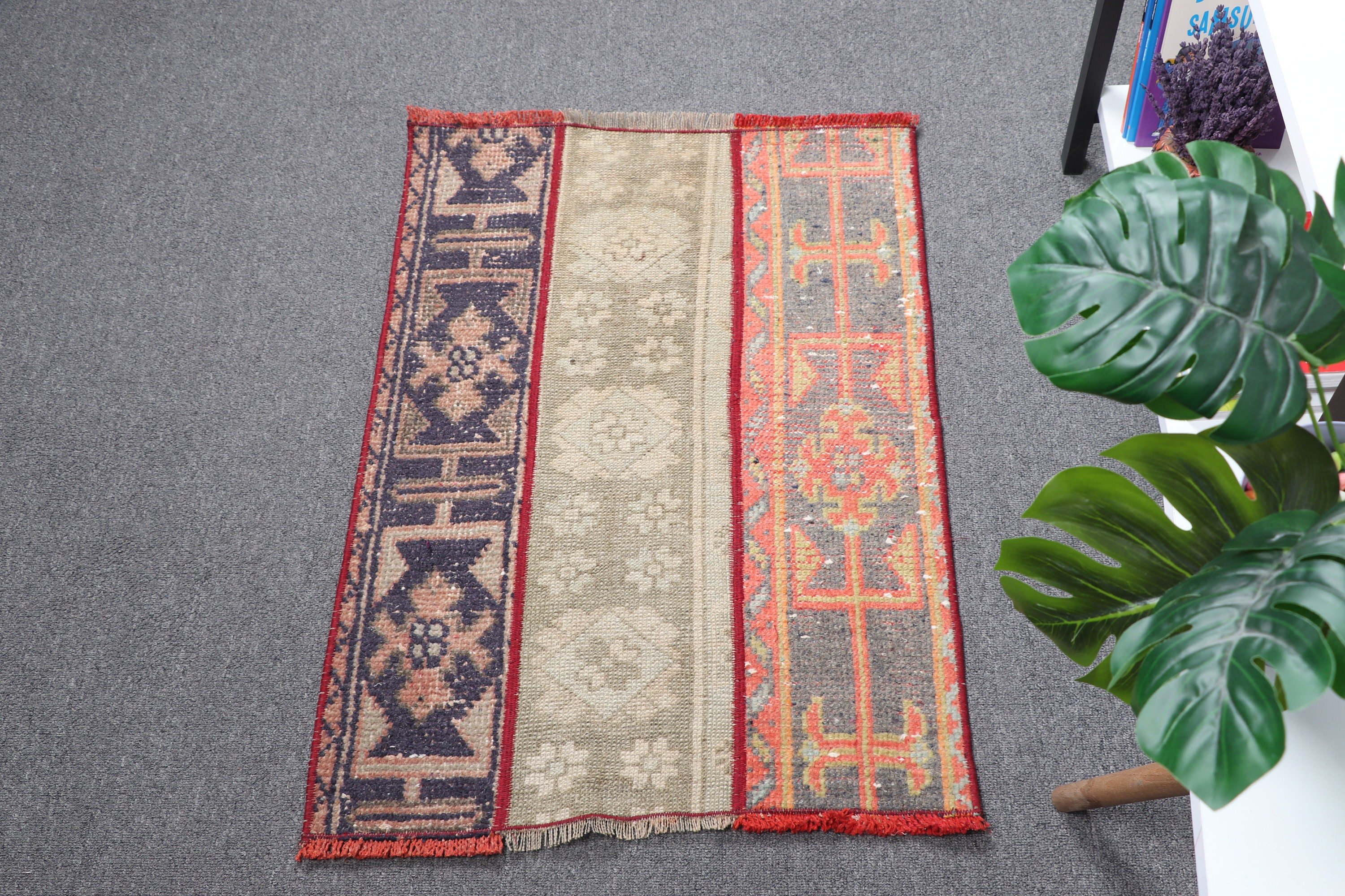 Green Kitchen Rugs, 1.9x2.9 ft Small Rugs, Wool Rugs, Vintage Rugs, Entry Rug, Turkish Rugs, Rugs for Car Mat, Cool Rug, Door Mat Rug