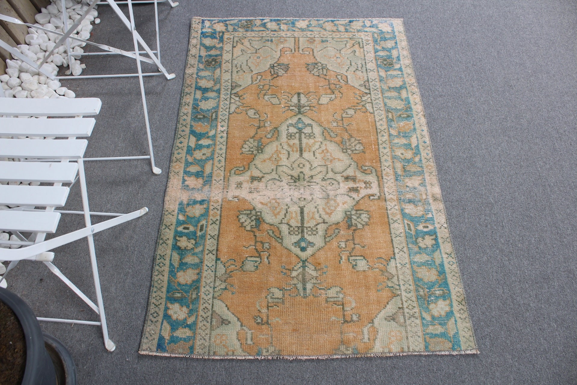 Vintage Halılar, Yer Halısı, Turuncu Antika Halı, Türk Halıları, Ev Dekor Halısı, Çocuk Odası Halıları, Araba Paspas Halısı, 2.8x4.4 ft Küçük Halı, Giriş Halıları