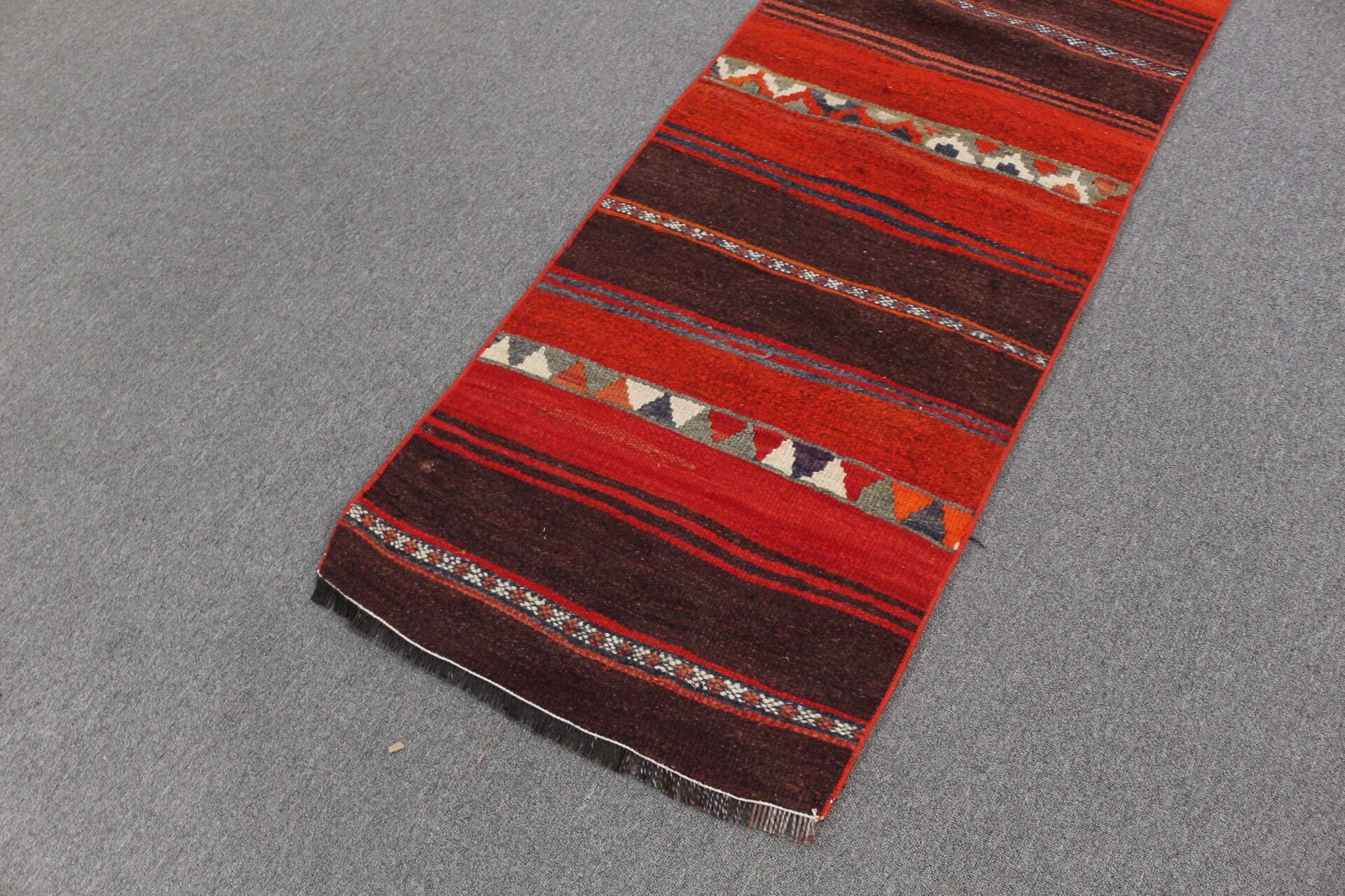 Stair Rug, Red  2.2x7.3 ft Runner Rugs, Home Decor Rug, Rugs for Hallway, Aztec Rugs, Turkish Rug, Vintage Rug