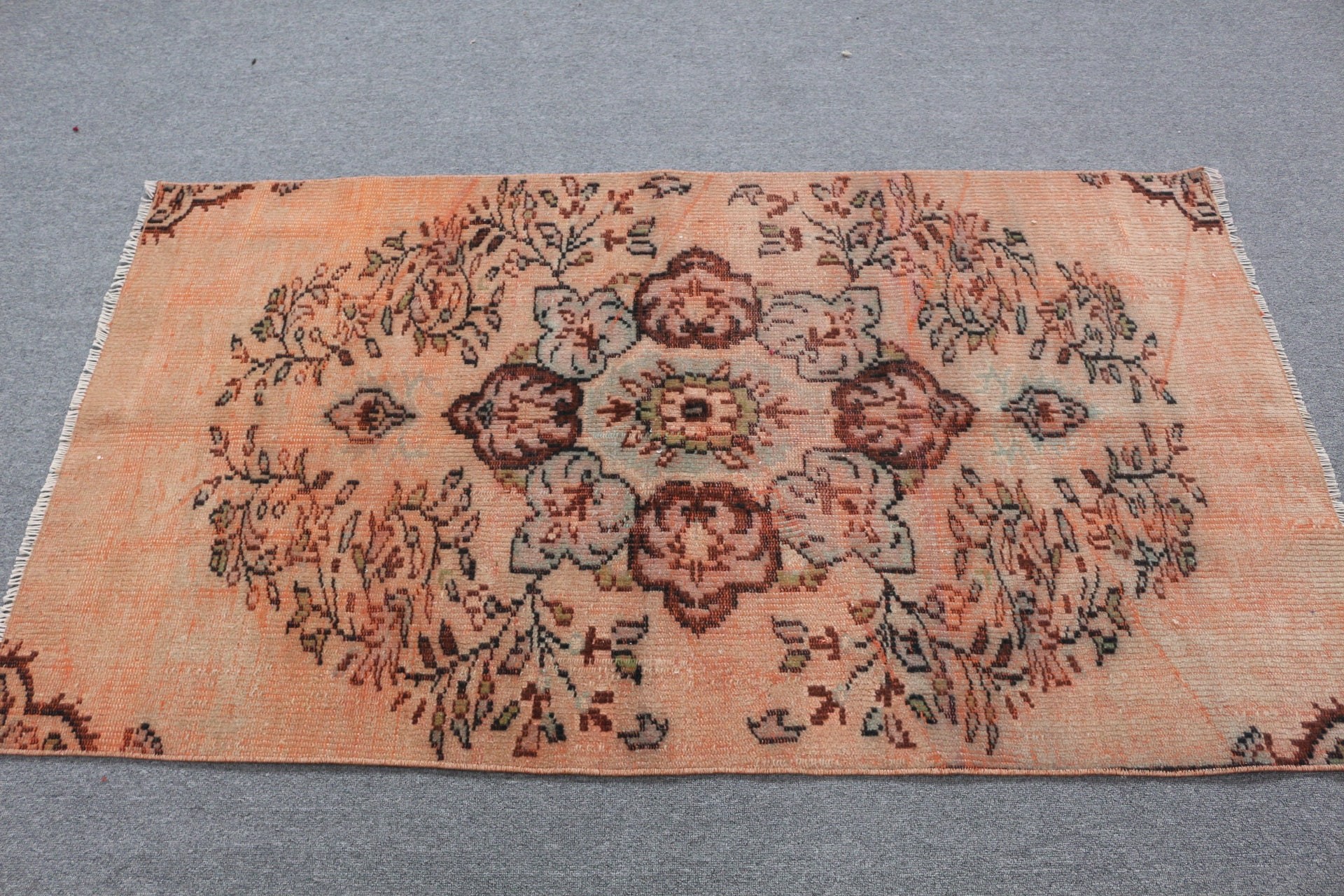 Orange  3.3x5.9 ft Accent Rug, Anatolian Rug, Bedroom Rugs, Vintage Rug, Entry Rug, Turkish Rugs, Rugs for Kitchen, Cool Rug