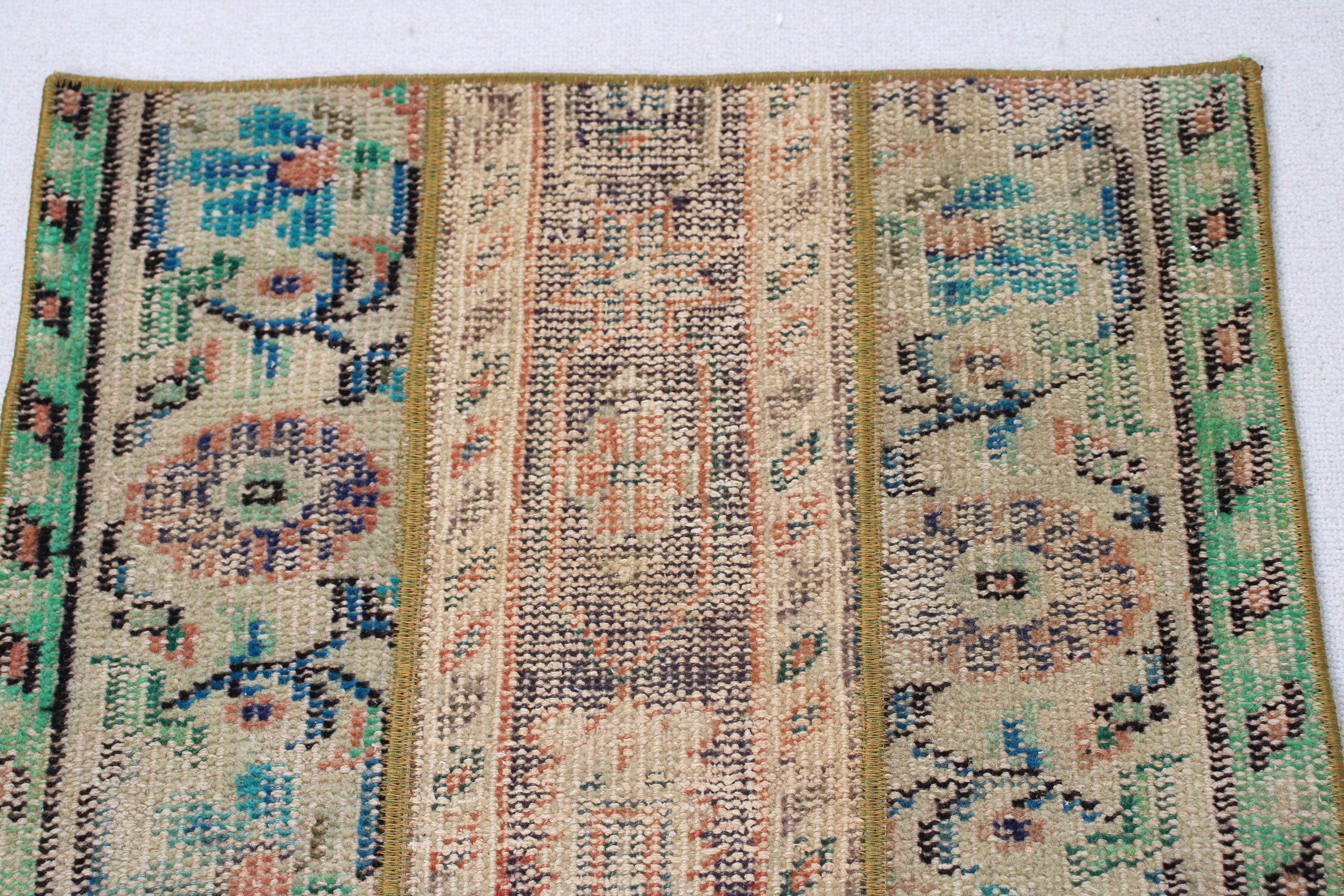 2x3.2 ft Small Rugs, Oriental Rugs, Floor Rug, Green Oriental Rug, Small Area Rug, Bathroom Rug, Turkish Rug, Vintage Rugs, Anatolian Rug