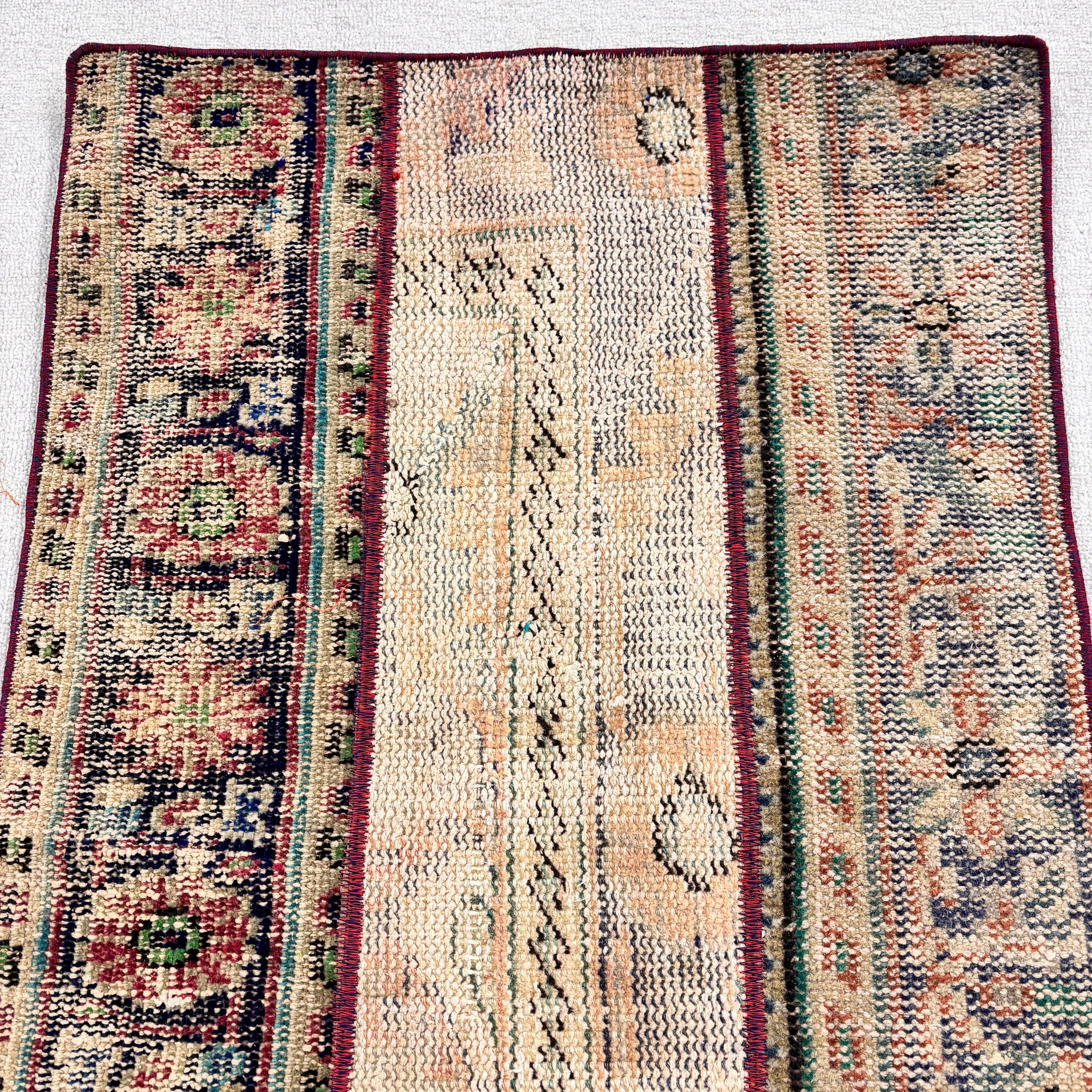 Vintage Rug, Anatolian Rugs, 2x5 ft Small Rugs, Turkish Rugs, Blue Anatolian Rugs, Office Rug, Entry Rugs, Oriental Rug, Bathroom Rug