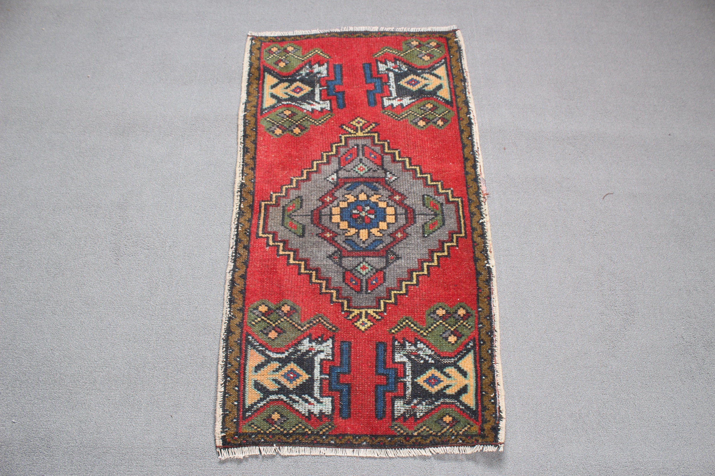 Car Mat Rugs, Bedroom Rugs, Modern Rugs, Vintage Rug, Home Decor Rug, Red  1.8x3.3 ft Small Rugs, Turkish Rugs