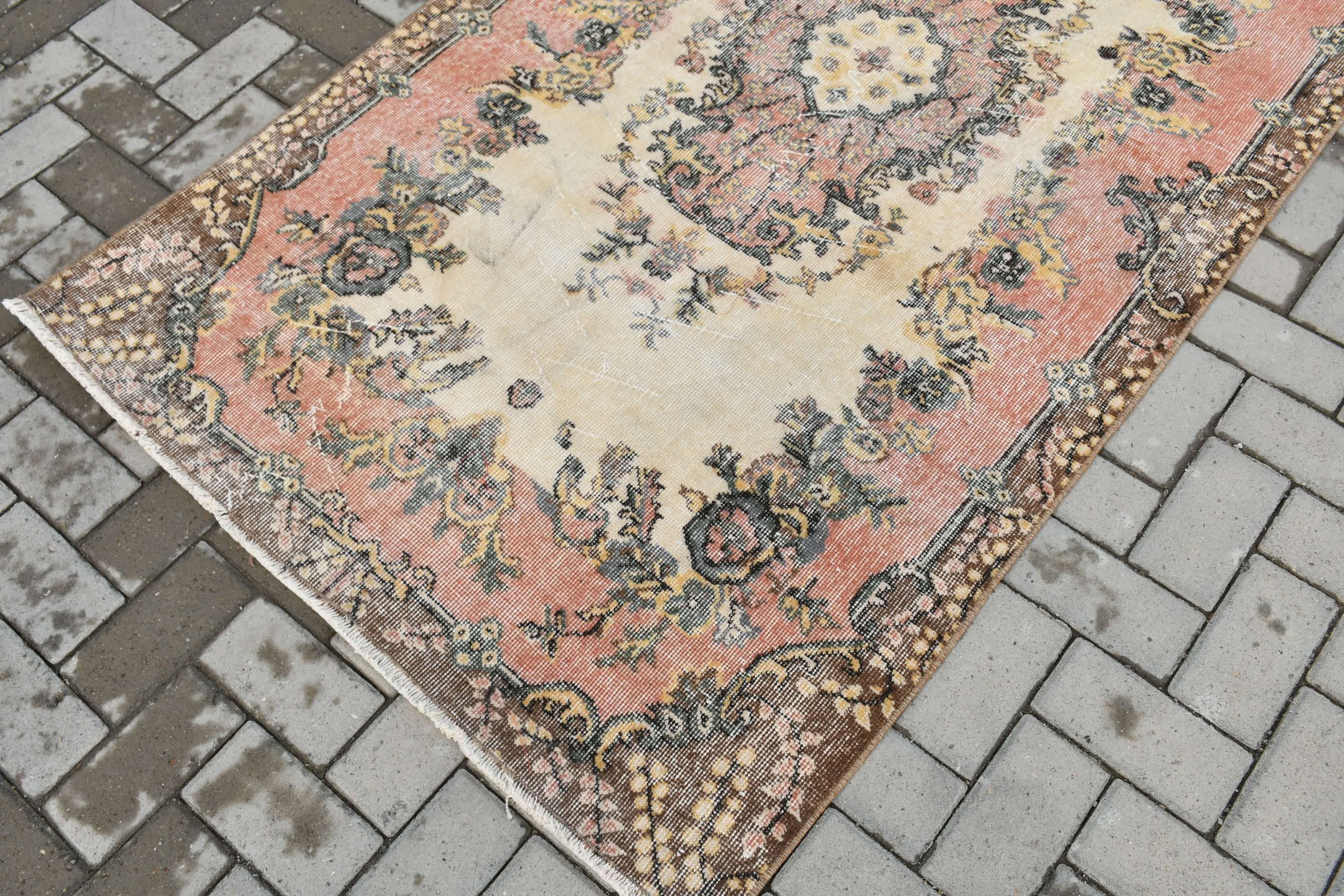 Beige Moroccan Rug, Living Room Rugs, 3.7x6.8 ft Area Rug, Moroccan Rug, Turkish Rugs, Kitchen Rug, Cute Rugs, Vintage Rugs