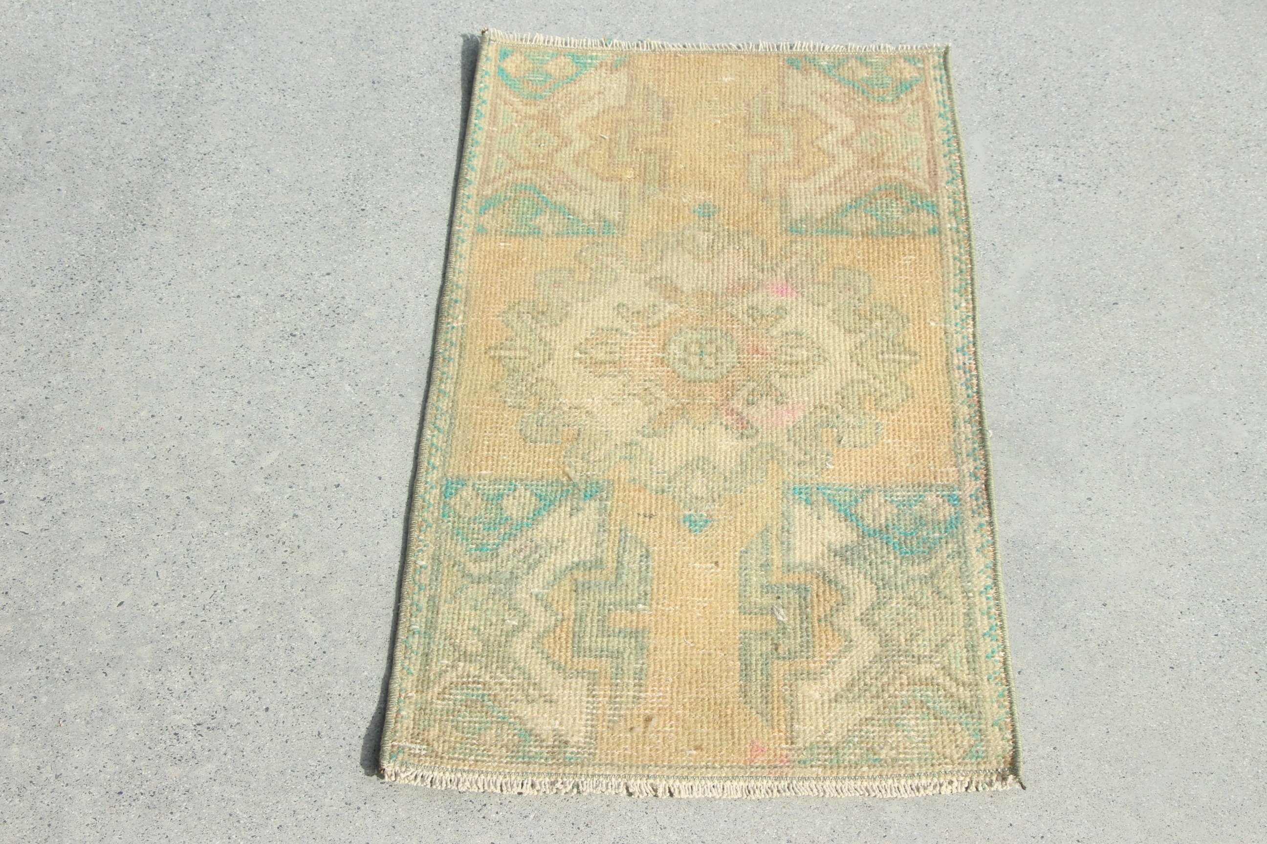 Vintage Halı, Kahverengi Açıklama Halıları, 1.5x2.8 ft Küçük Halılar, Türk Halıları, Araba Paspas Halıları, Geometrik Halı, Yer Halıları, Küçük Boho Halıları