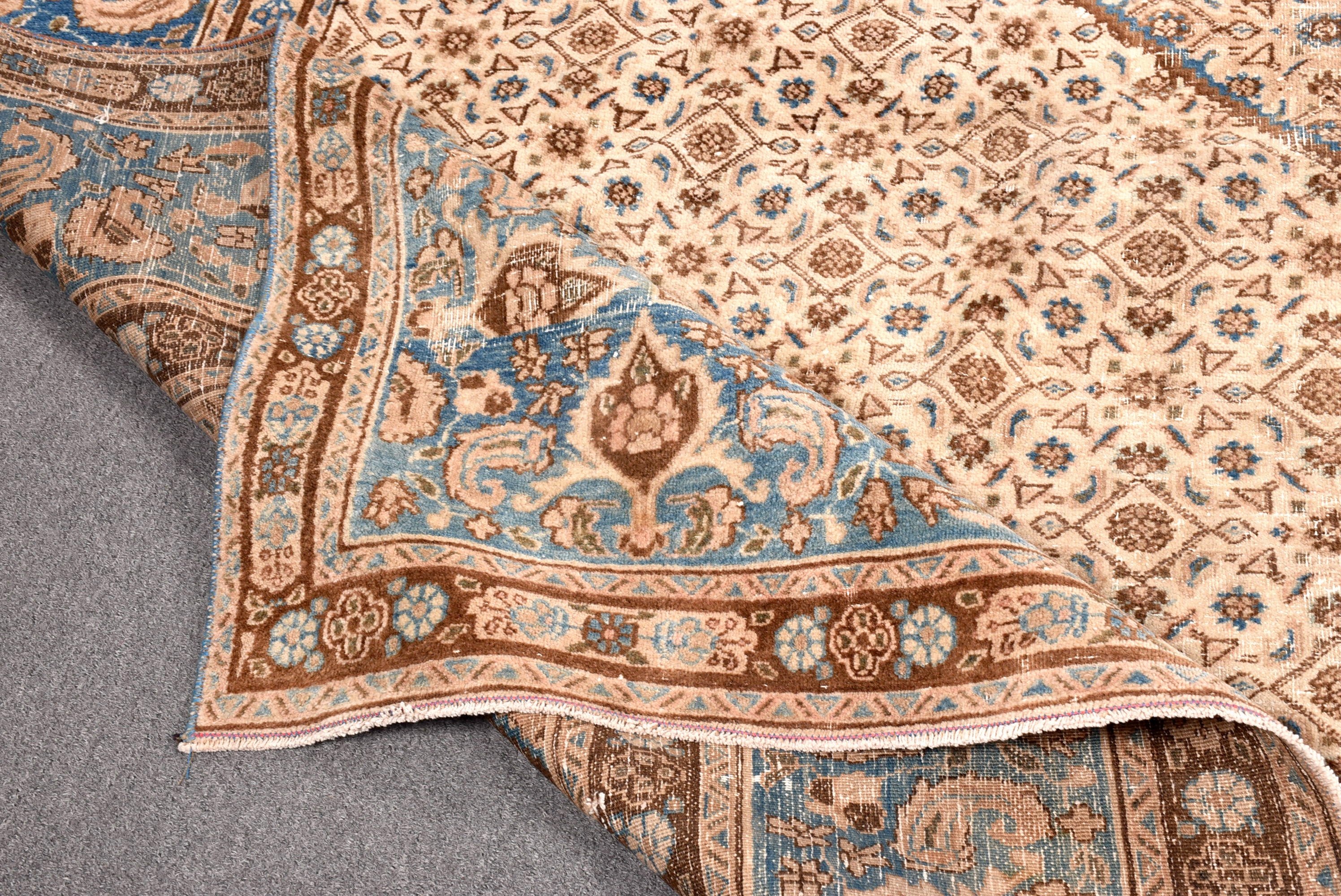 Salon Halıları, Kahverengi Oushak Halı, Oturma Odası Halıları, Boho Halı, Havalı Halılar, Ev Dekorasyonu Halıları, 9.5x12.4 ft Büyük Boy Halı, Türk Halıları, Vintage Halı