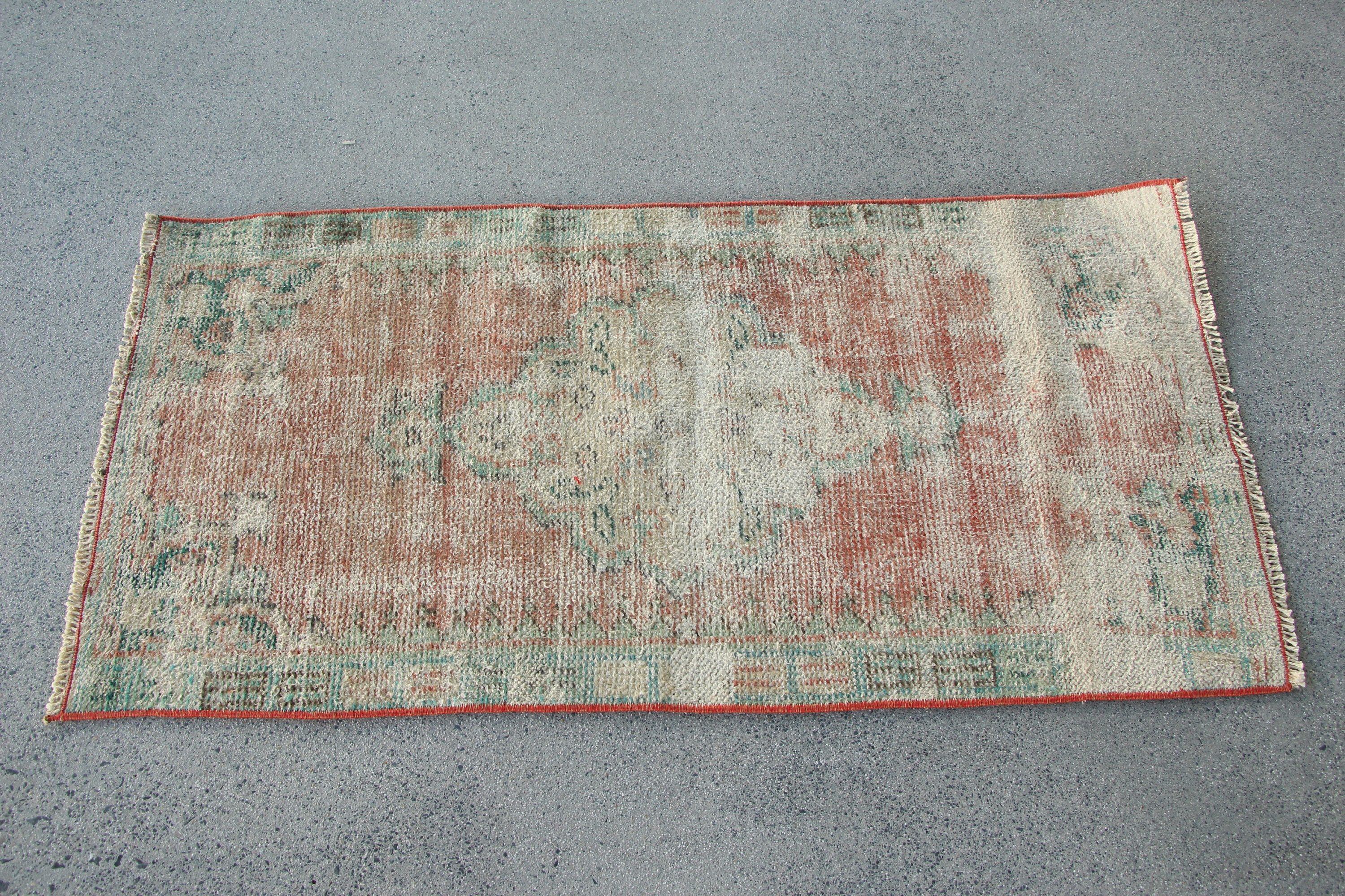 Moroccan Rug, Rugs for Nursery, 2x4 ft Small Rugs, Pale Rugs, Vintage Rug, Bathroom Rug, Turkish Rug, Orange Cool Rugs, Kitchen Rug